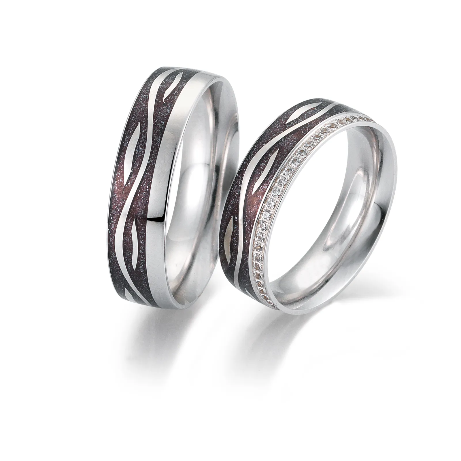 Wedding rings with ceramic-based coating