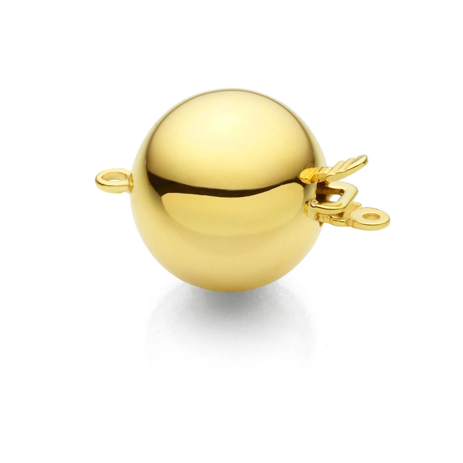 Ball clasp with tongue system, diameter 12 mm