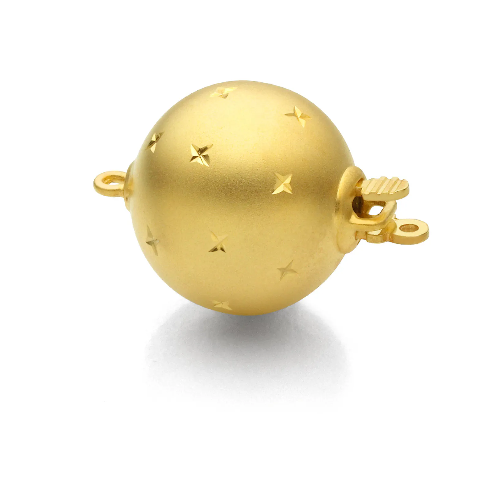Ball clasp, diamond cut with  tongue system, diameter 12 mm