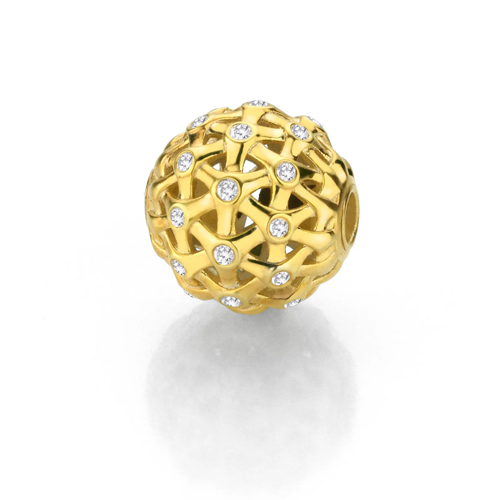 Interchangeable ball clasp with diamonds