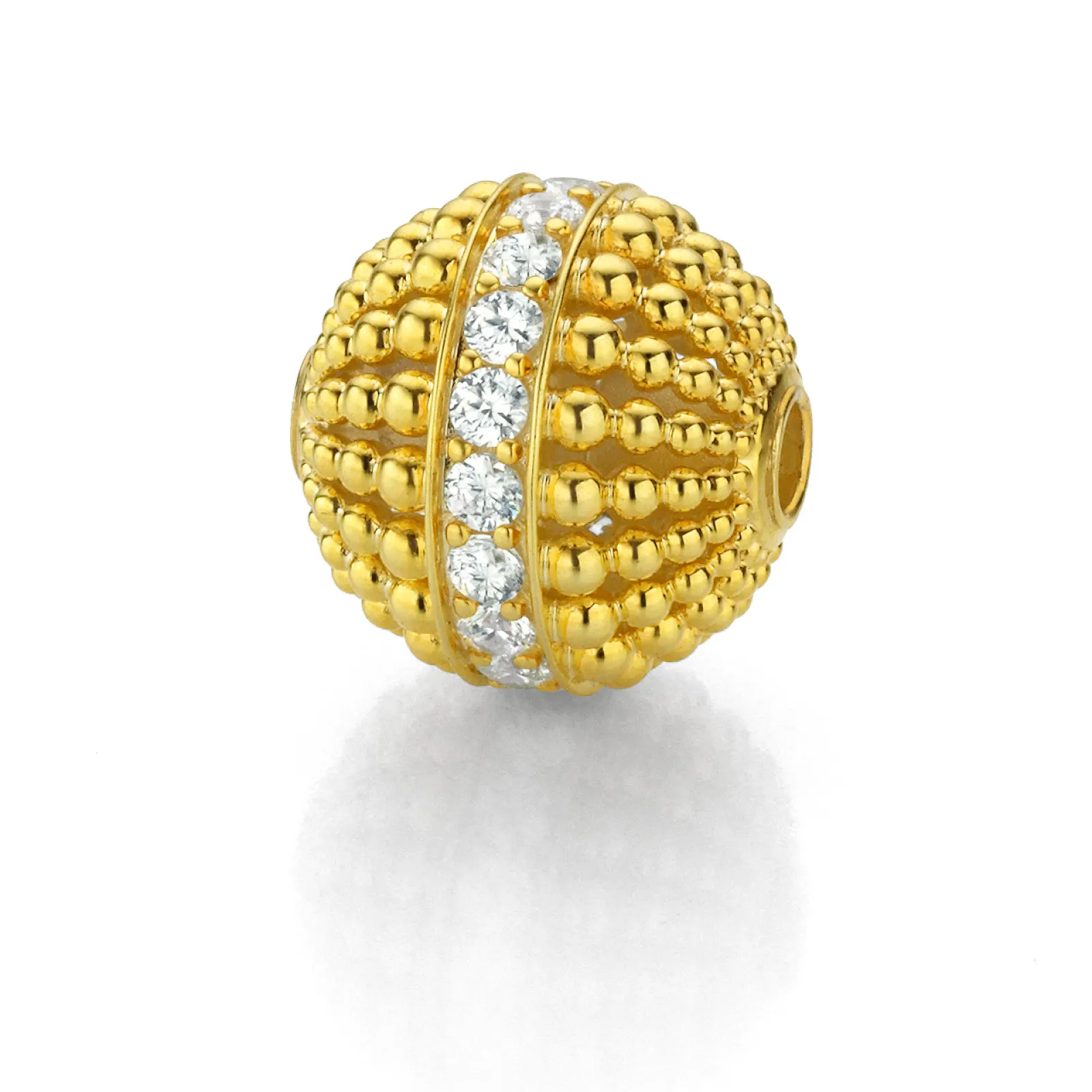 Interchangeable ball clasp with diamonds