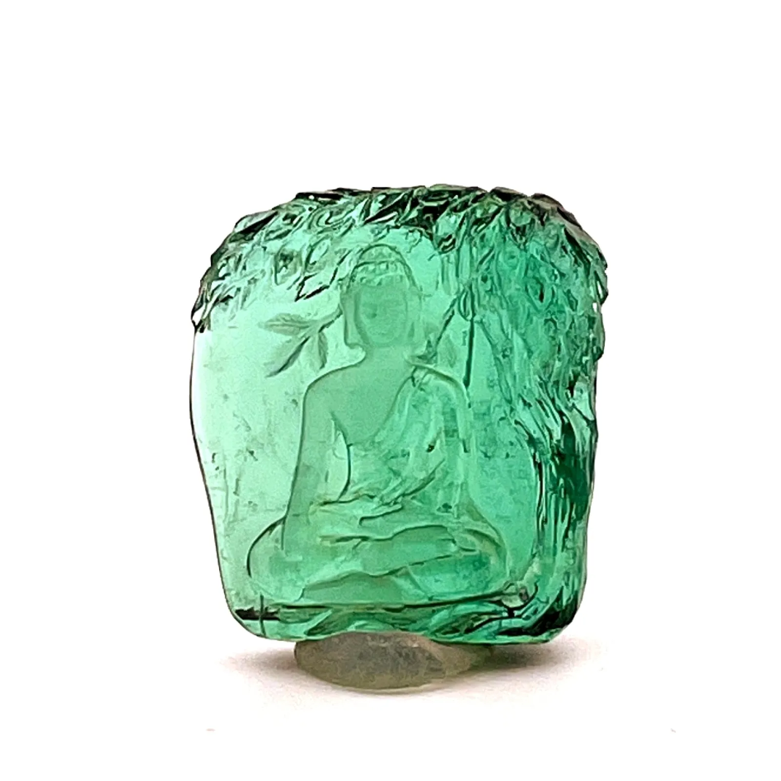 Green Tourmaline Buddha carving
