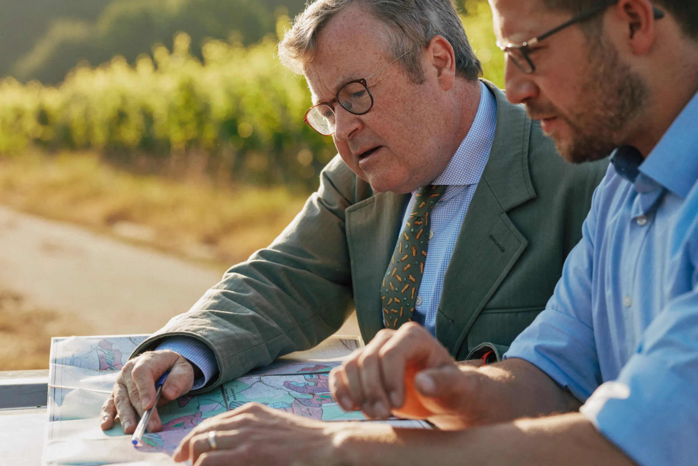 Prince Ferdinand of Castell-Castell with the estate-manager Peter Geil