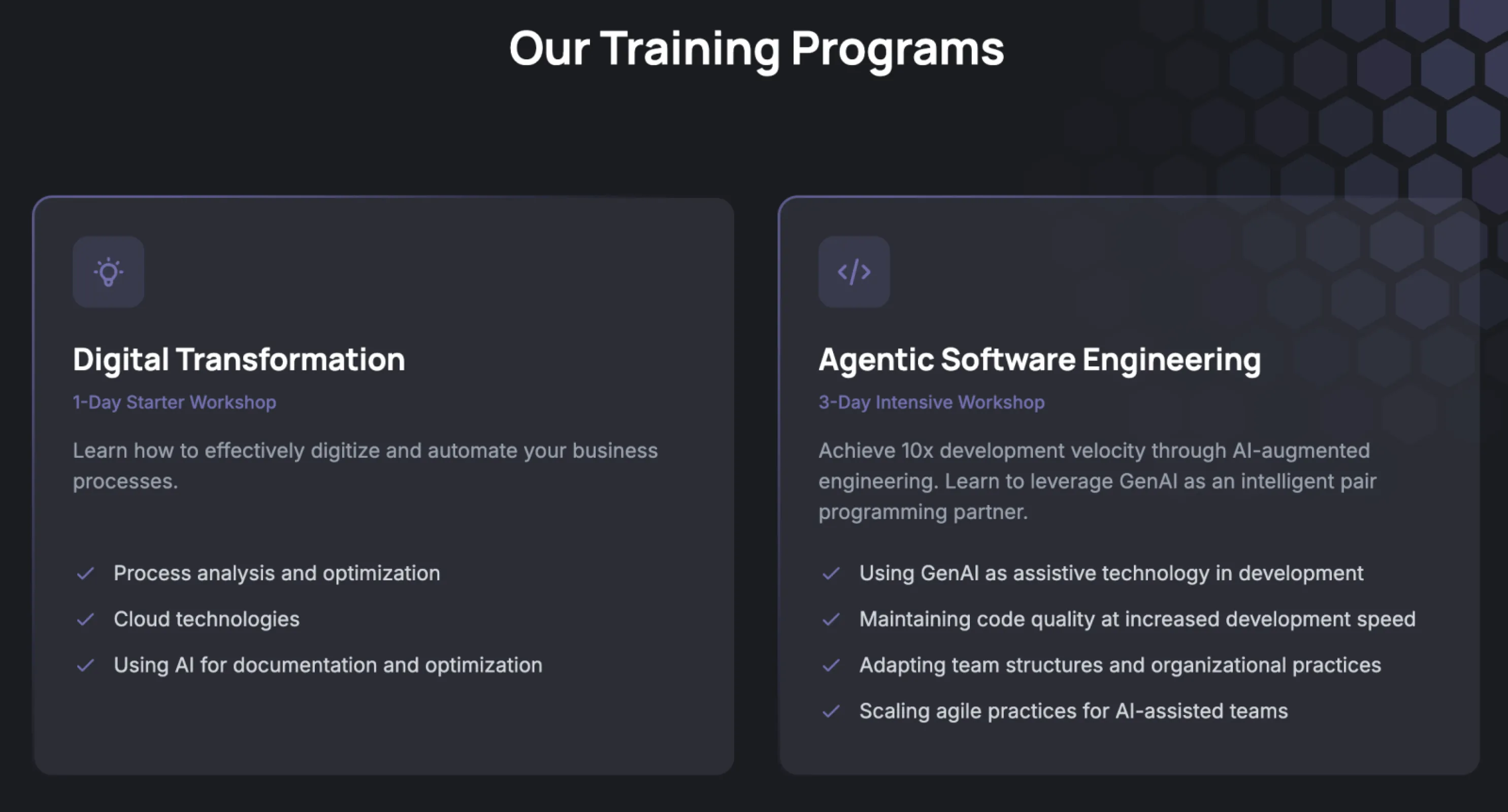 Our Training Programs