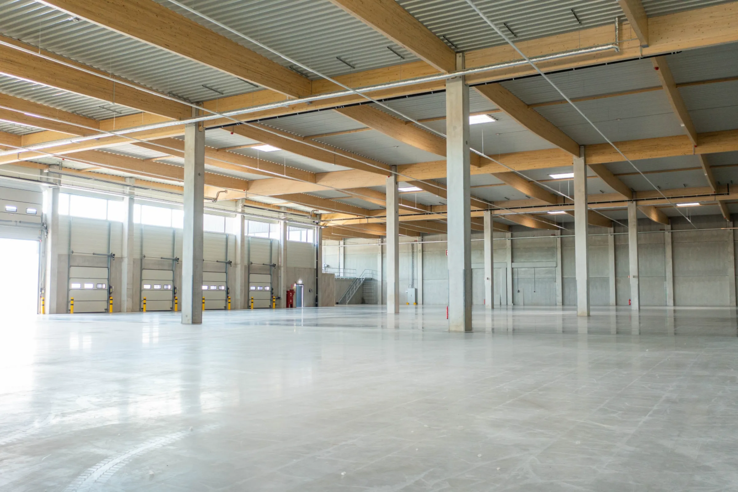 Interior view of the modern logistics hall