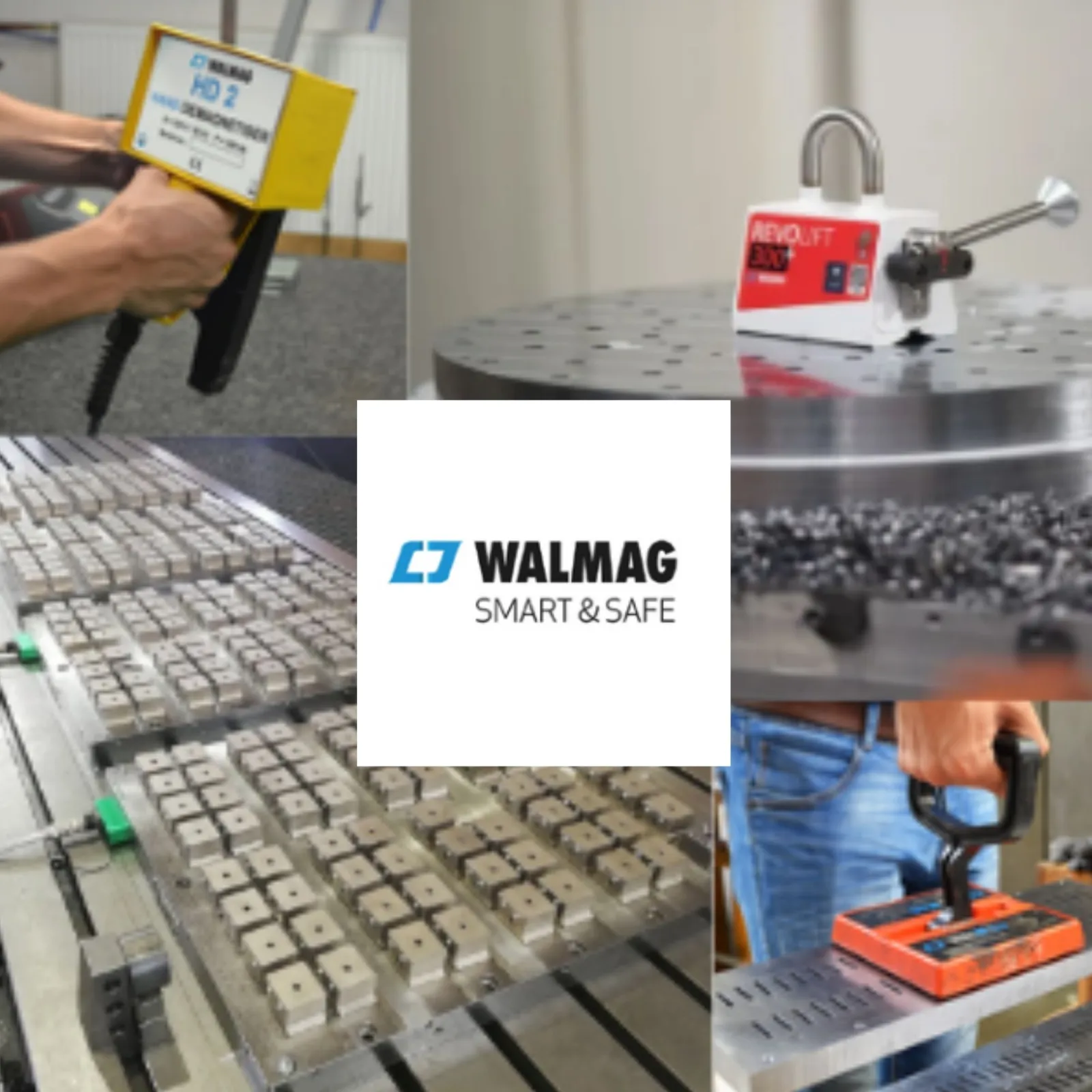 WALMAG MAGNETIC WORKHOLDING FOR CHIP REMOVAL OPERATIONS AND LIFTING MAGNETS, REPLACING ROPES CHAINS OR CLAMPS DURING HANDLING AND LIFTING.