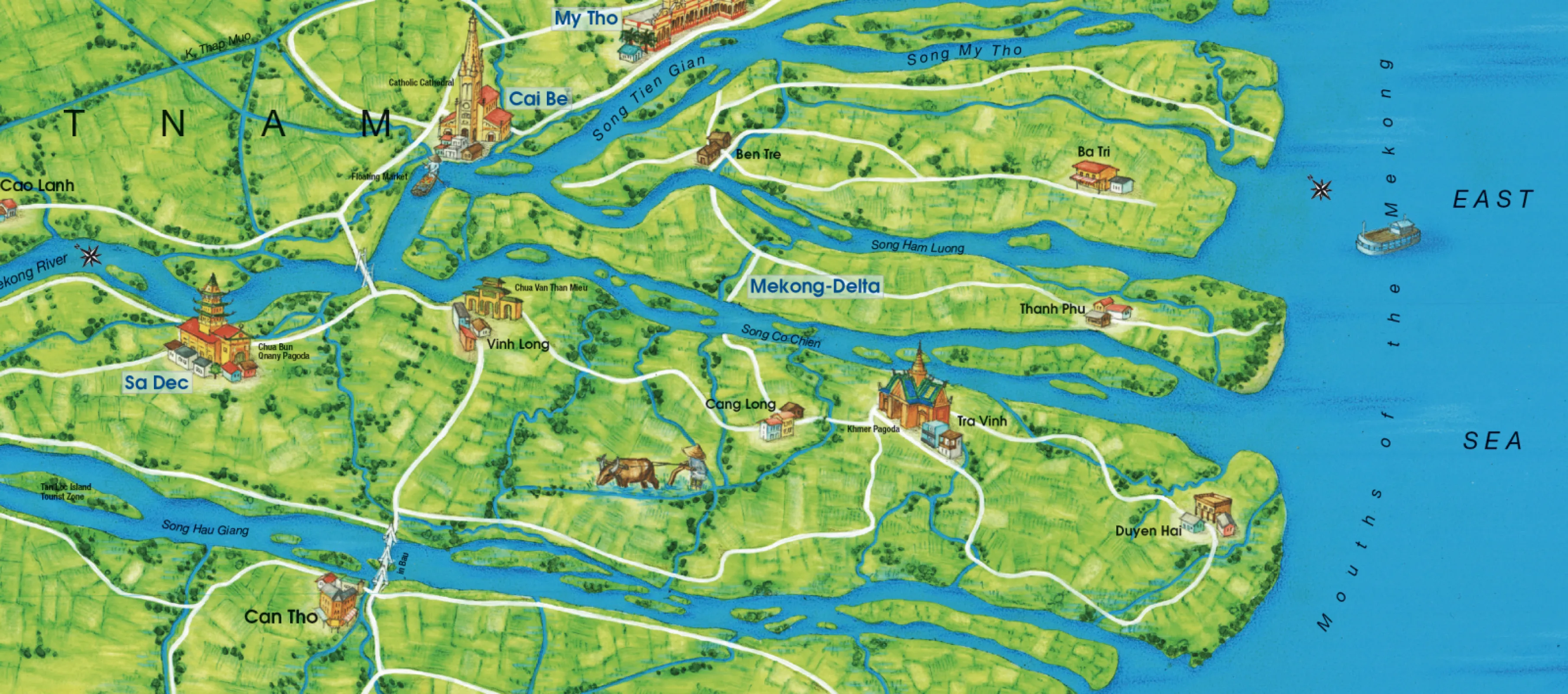 Map of the course of the Mekong River
