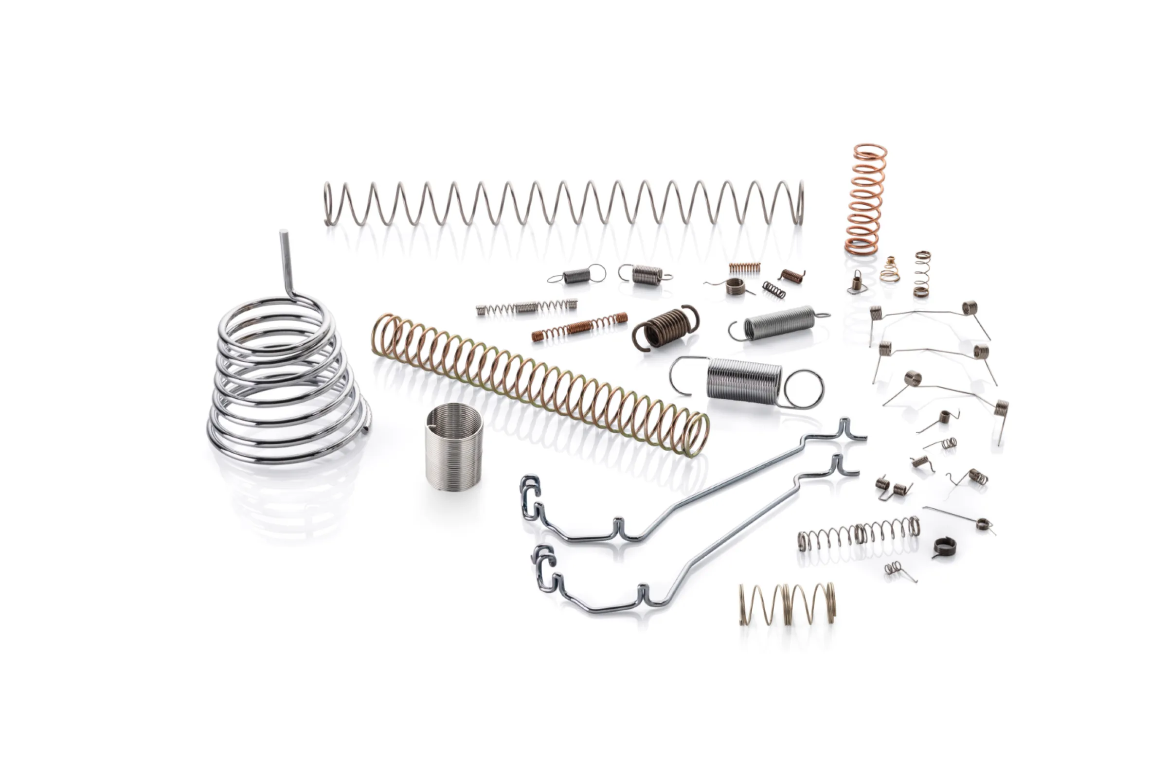 Several types of spring and wire parts
