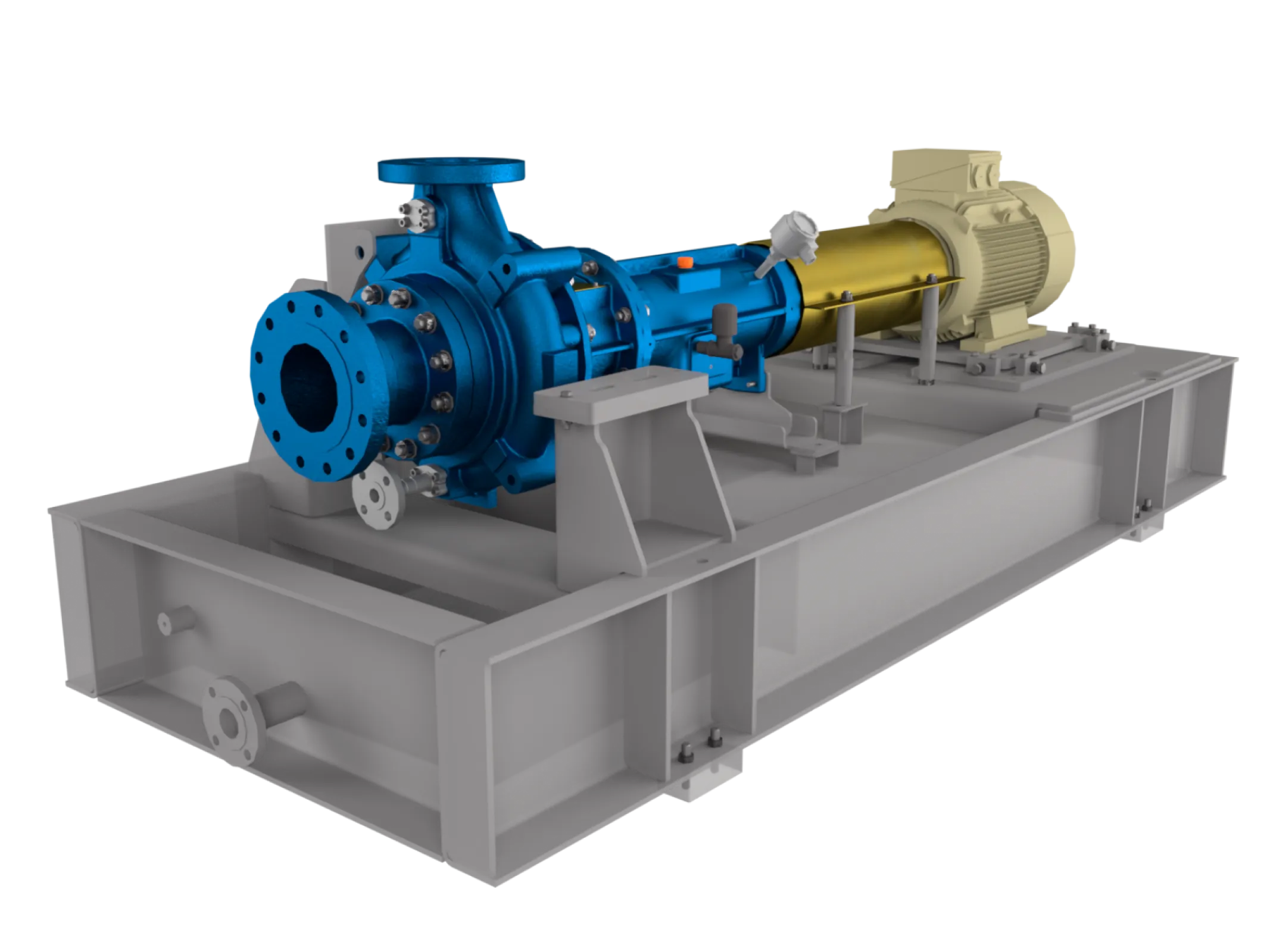 CPP with oil lubricated bearing, coupling, motor on drip tray