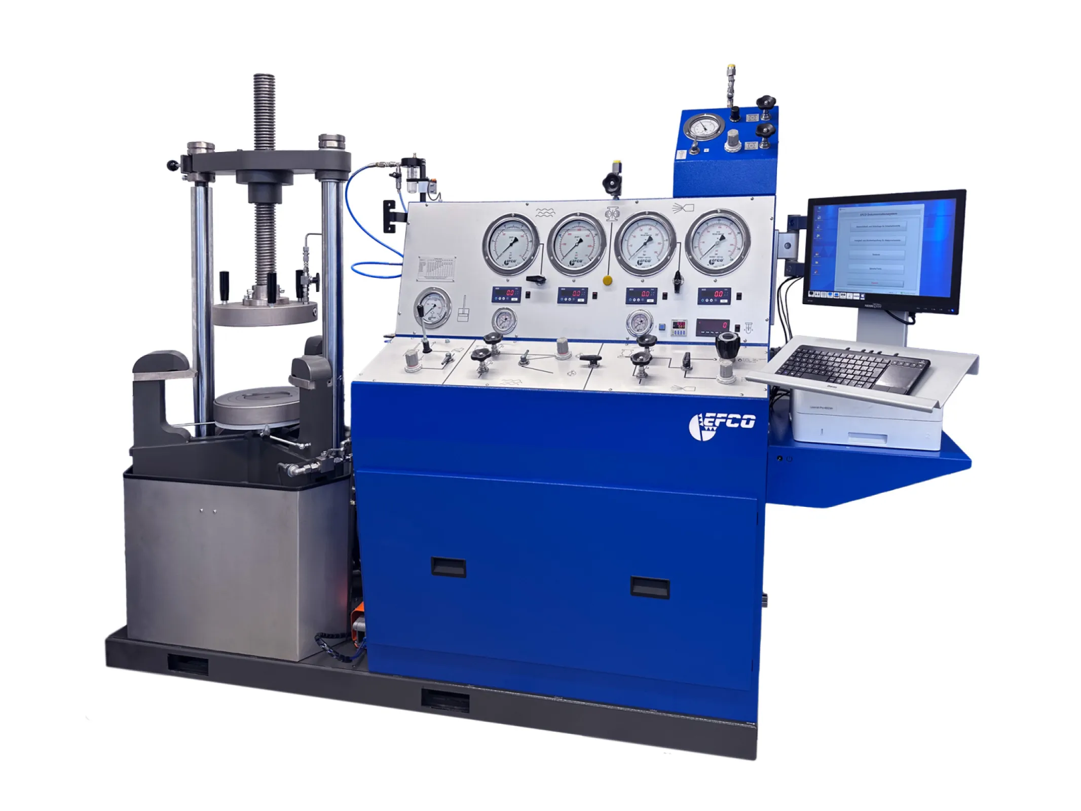 EFCO PS-15M modular valve test bench available in various configurations with a wide range of optional extensions. Designed for reliable pressure testing, flexible integration, and customized industrial valve testing applications. EFCO PS-15M modular valve test bench available in various configurations with a wide range of optional extensions. Designed for reliable pressure testing, flexible integration, and customized industrial valve testing applications.