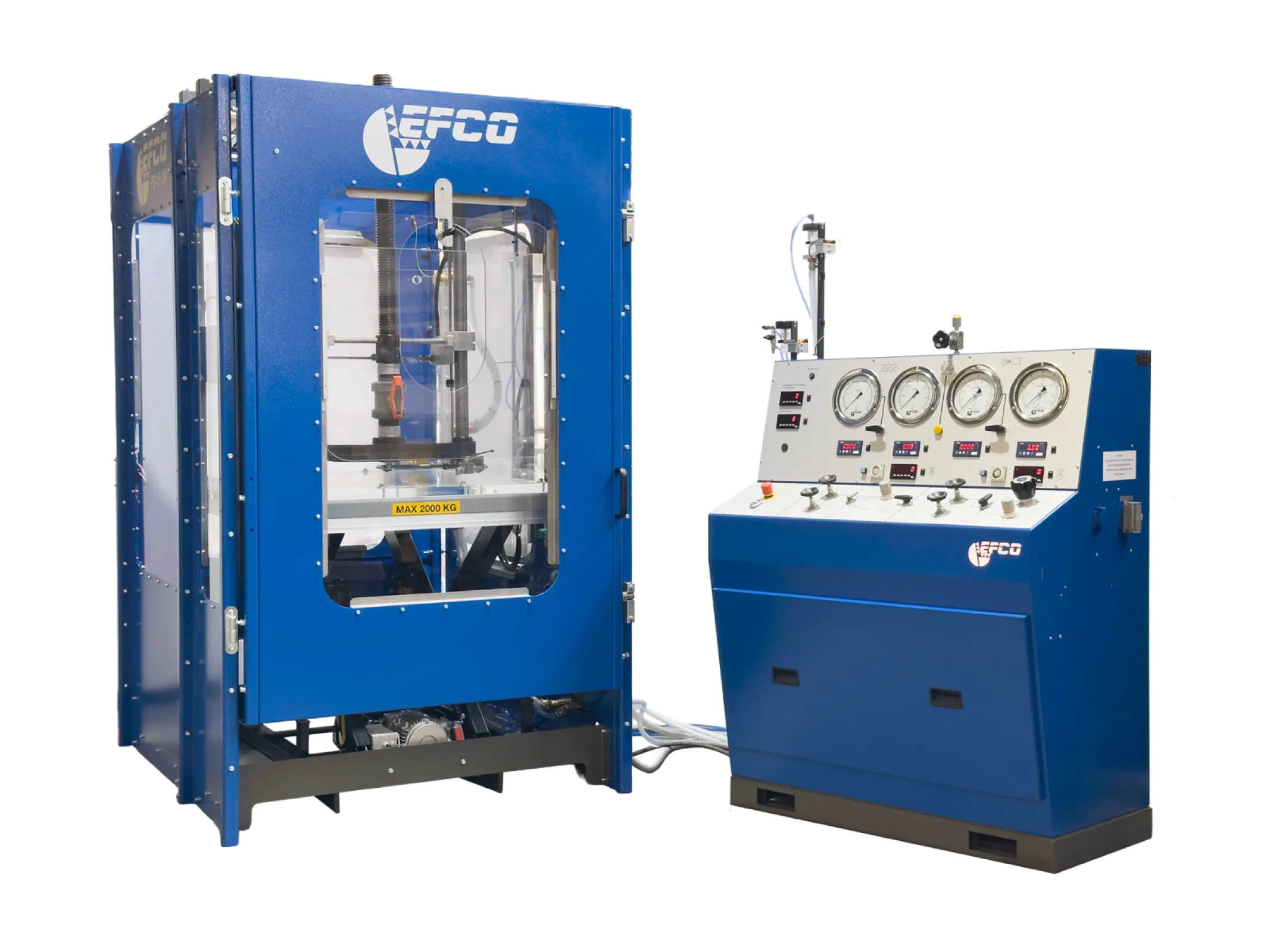 EFCO PS-15UW underwater valve test bench for pressure testing industrial valves under submerged conditions. Enclosed design with advanced control system for safe, precise, and reliable underwater leak testing.