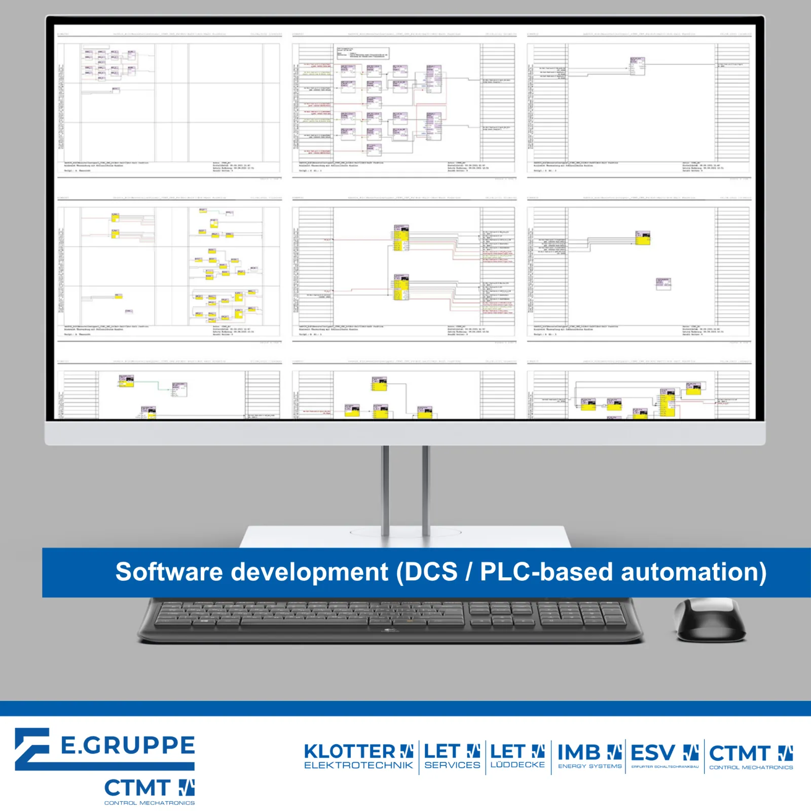 Process control engineering in DCS, showing a CFC plan for safety-related functions in an industrial control system