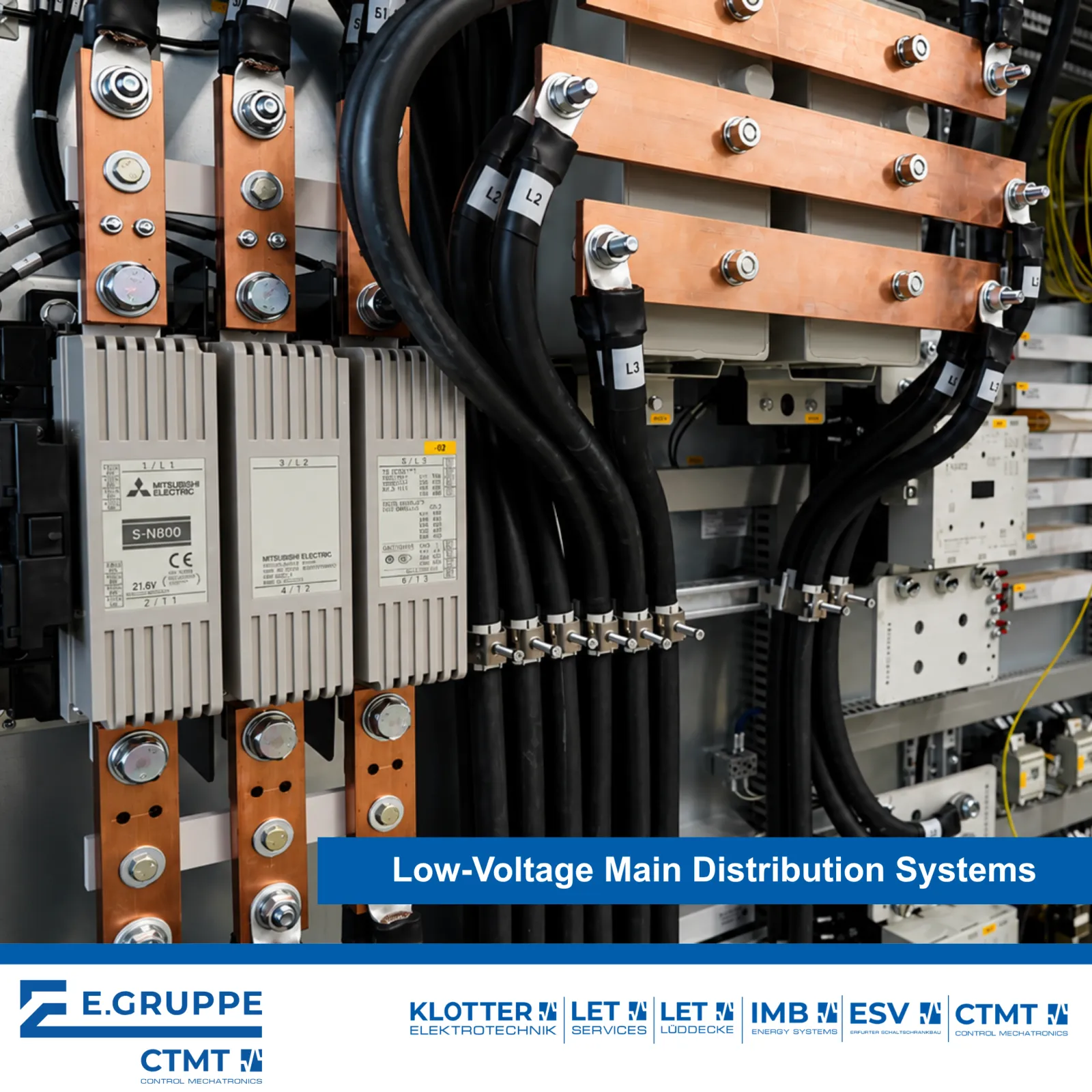 Low-voltage distribution system for critical infrastructure, designed and manufactured in compliance with relevant standards for safe and reliable power supply
