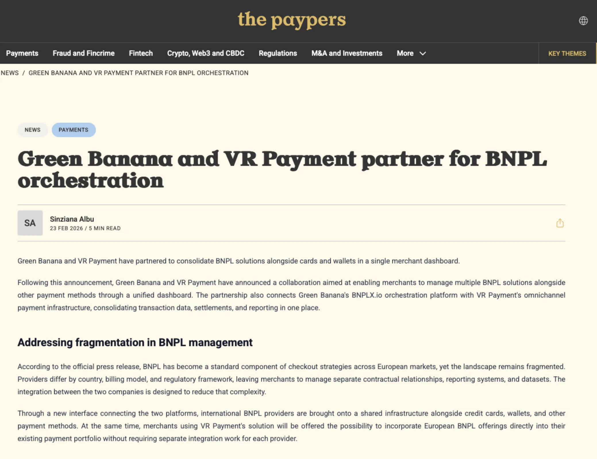THE PAYPERS - PRESSRELEASE