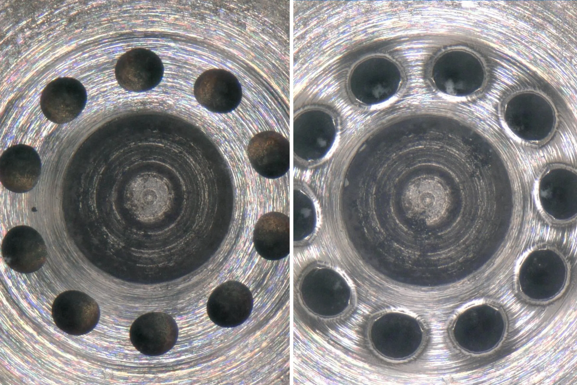 Before - After: example of hydroerosive machining.