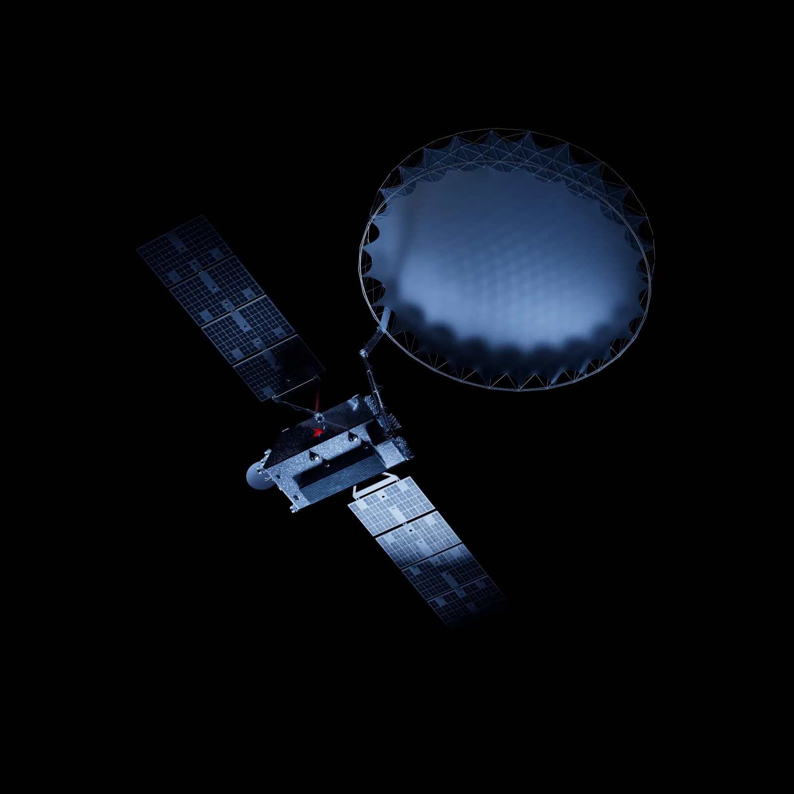 HPS & LSS consortium is supplying the 5m L-Band LDRS for the NeaStar-1 mission aboard SWISSto12´s HummingSat-Platform, thereby enabling - for the 1st time - direct media transmissions to end devices from geostationary orbit. (©SWISSto12)