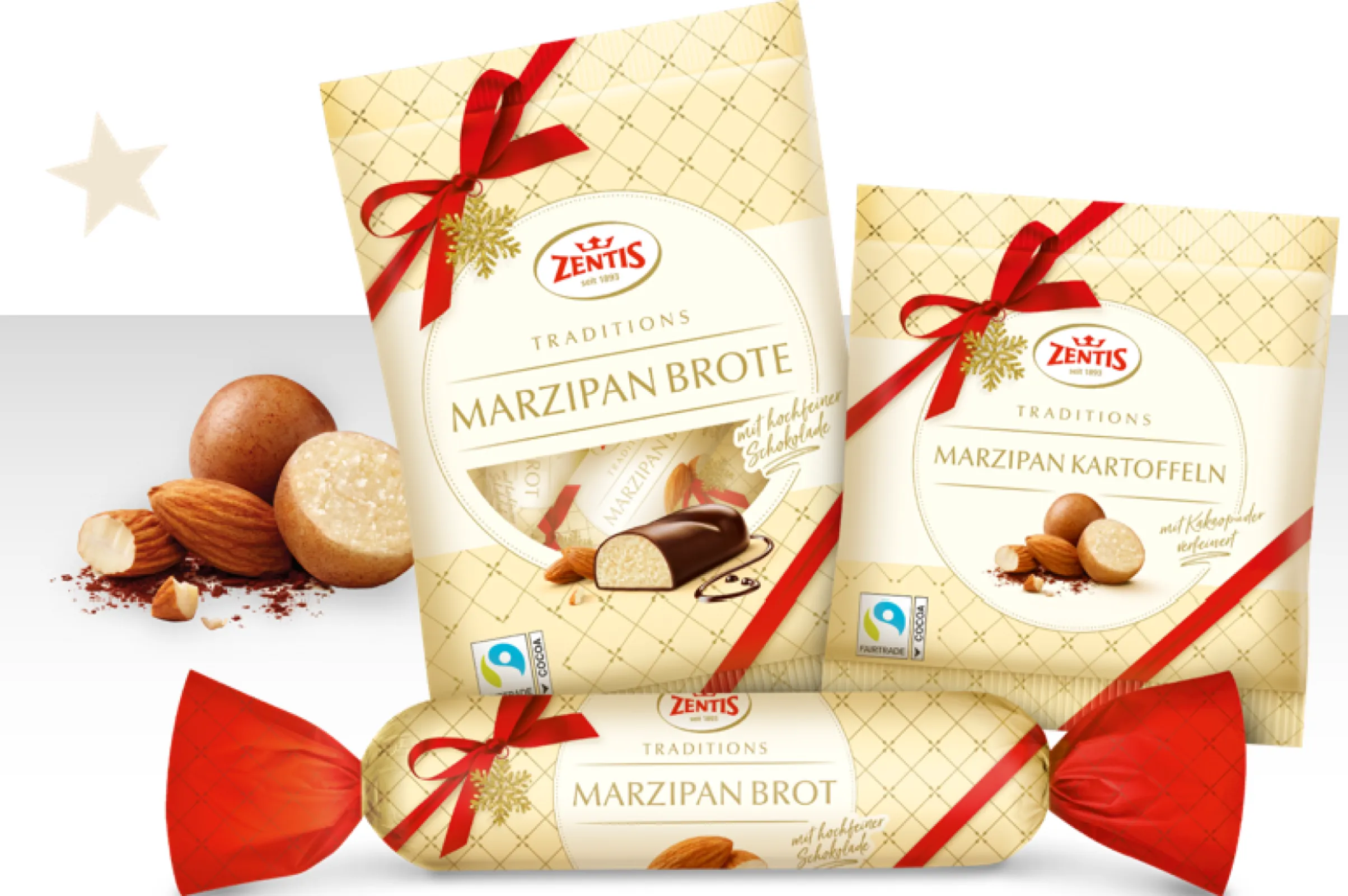 Marzipan Bars and dusted Marzipan Balls with Cocoa