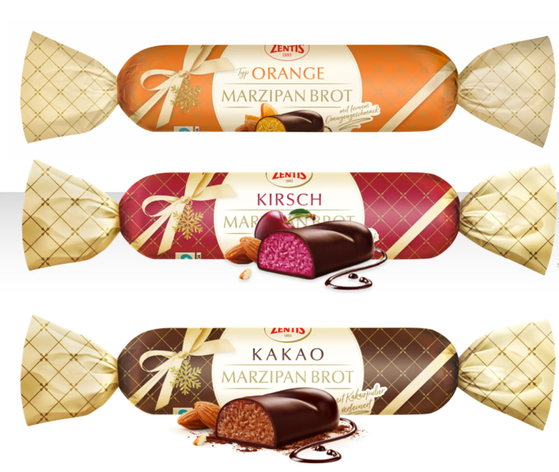 New Flavours of Marzipan Bars  covered with Chocolate