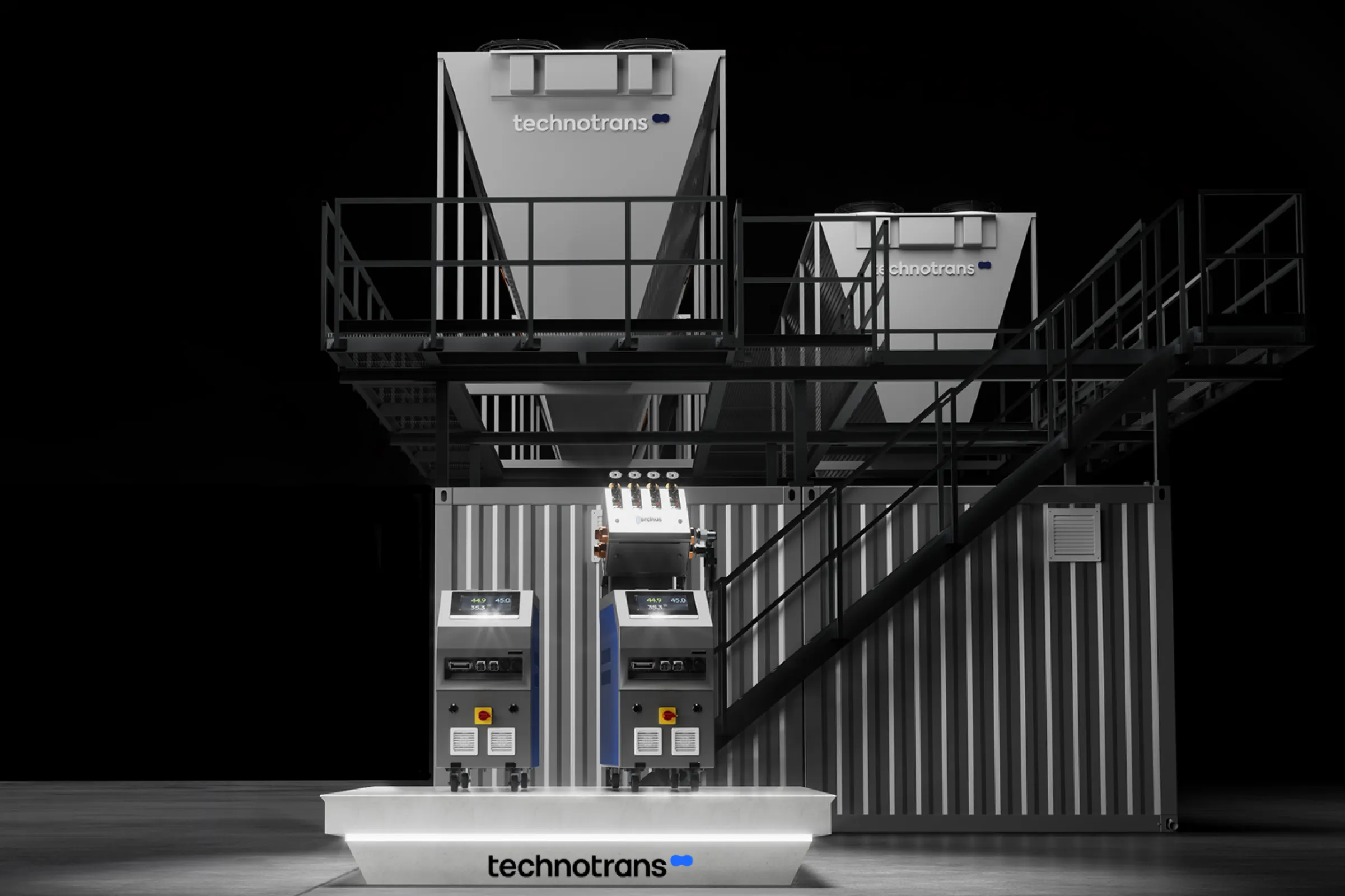 container cooling plant with temperature control units