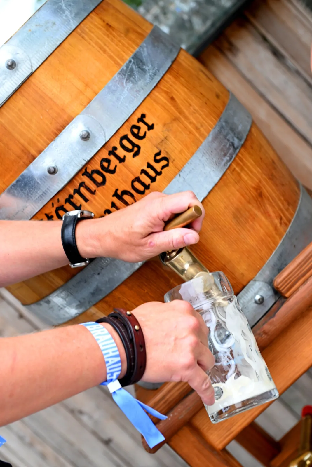 With amazing Bavarian beer rituals.