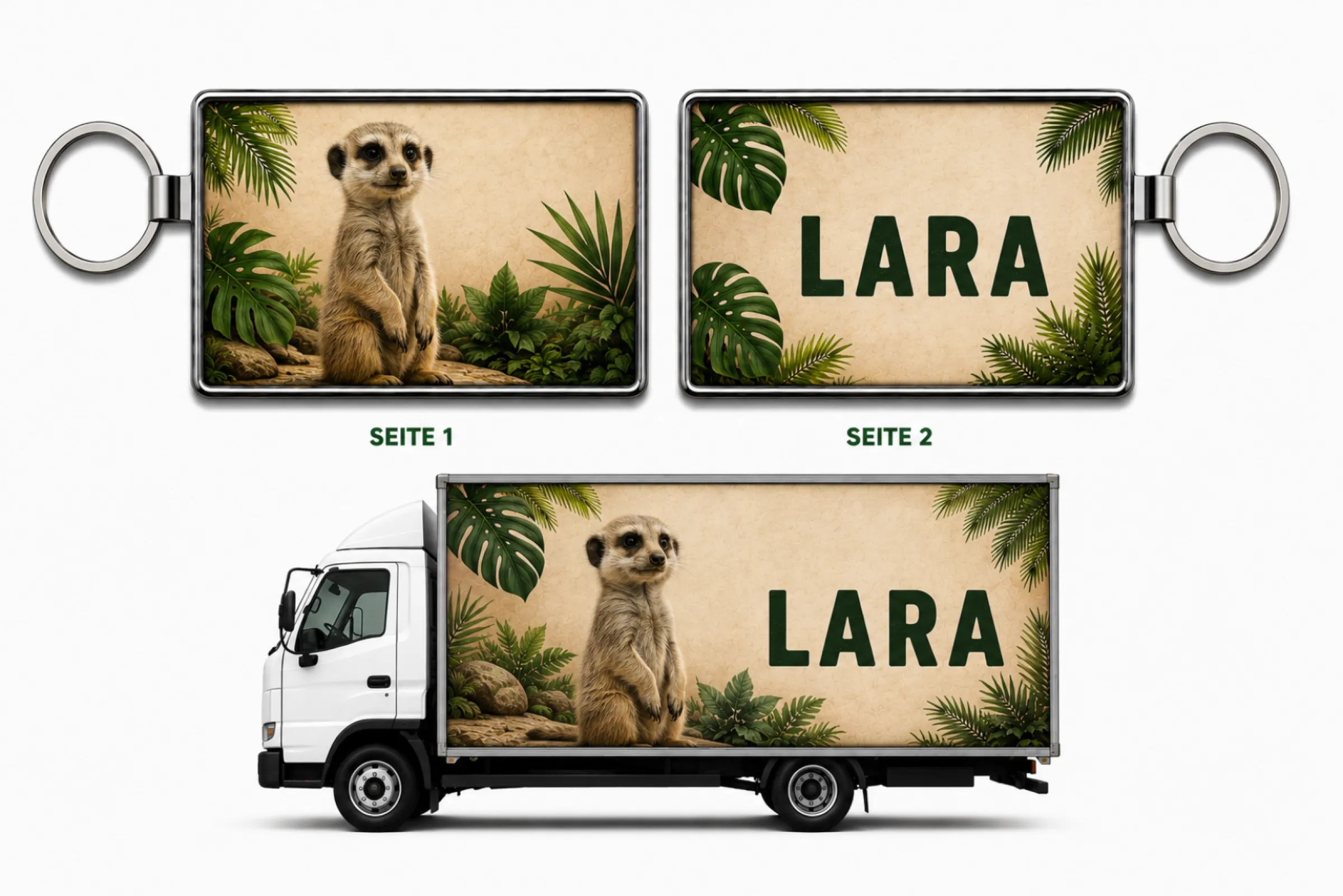 Our personalized double-sided keychains and custom miniature trucks combine individual names with your company logo, creating unique promotional gifts that strengthen brand recognition and leave a lasting impression.