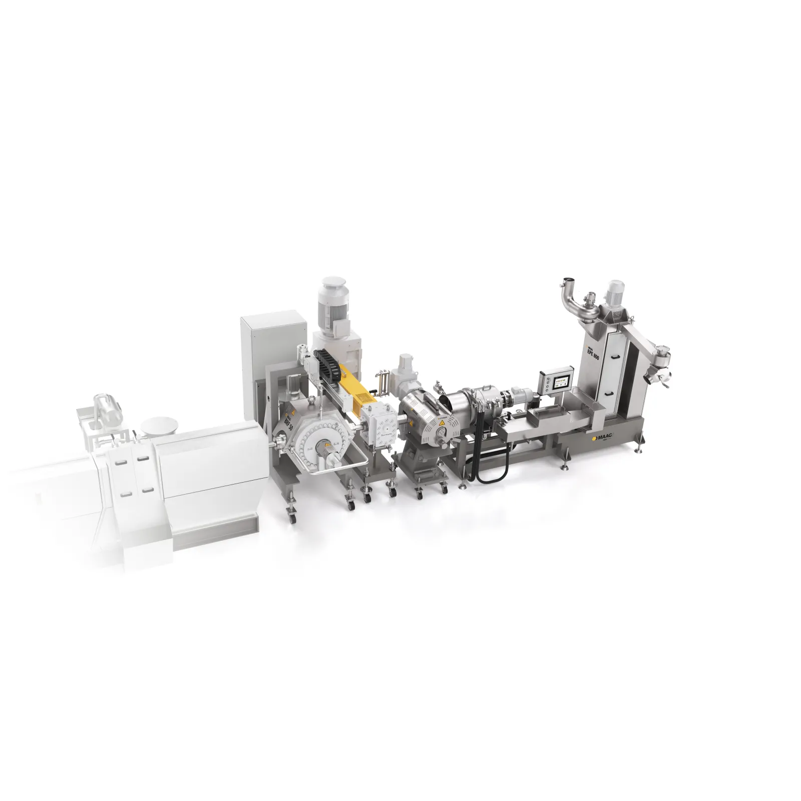 Recycling line with high-performance melt filter for professional plastic recycling