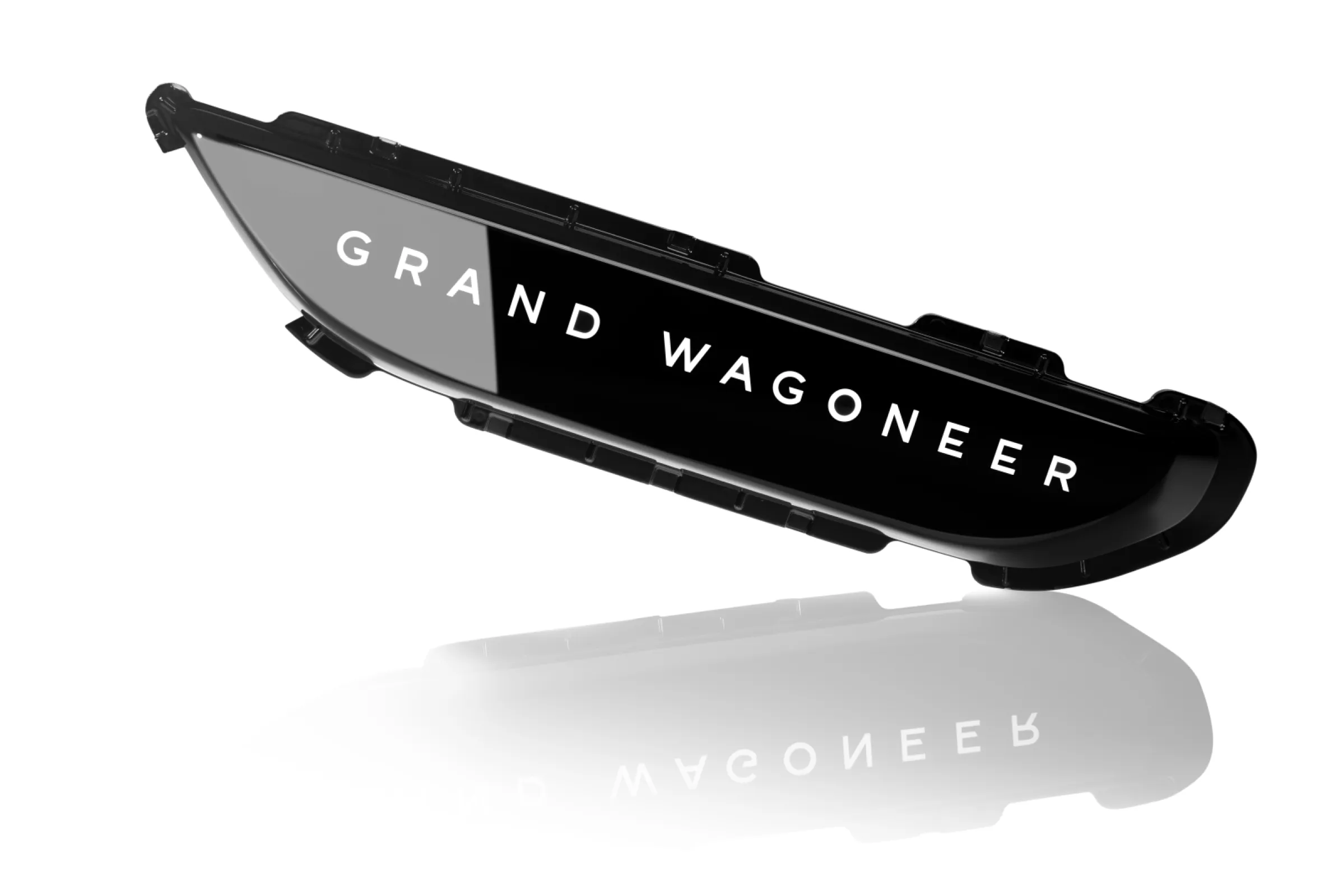 Seat Side Shield: piano black paint, laser etched graphics