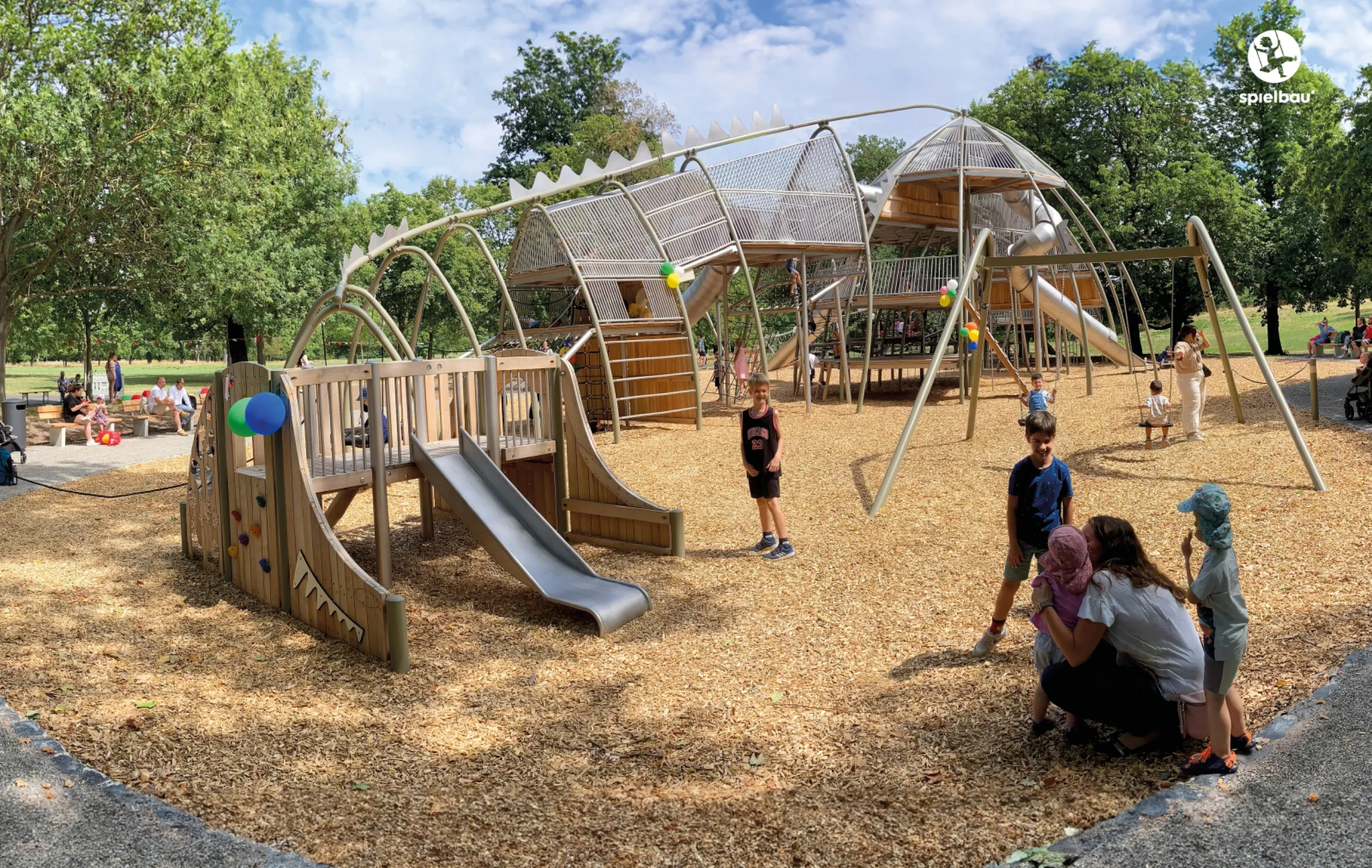 Play dinosaur with 50m length and 7 slides in Stuttgart, Germany