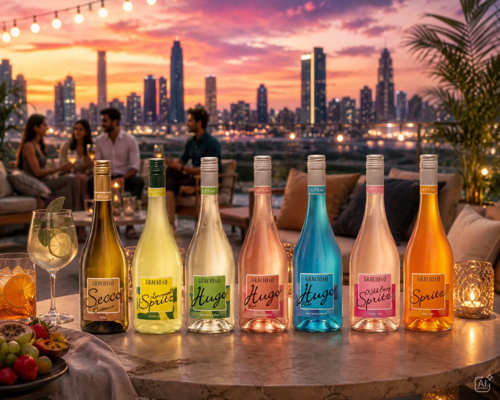 Gracioso Secco and Cocktails - Sparkling, refreshing and perfect for special moments of enjoyment- Cocktails - As a modern Hugo cocktail mix or refined with the taste  of delicious fruits.