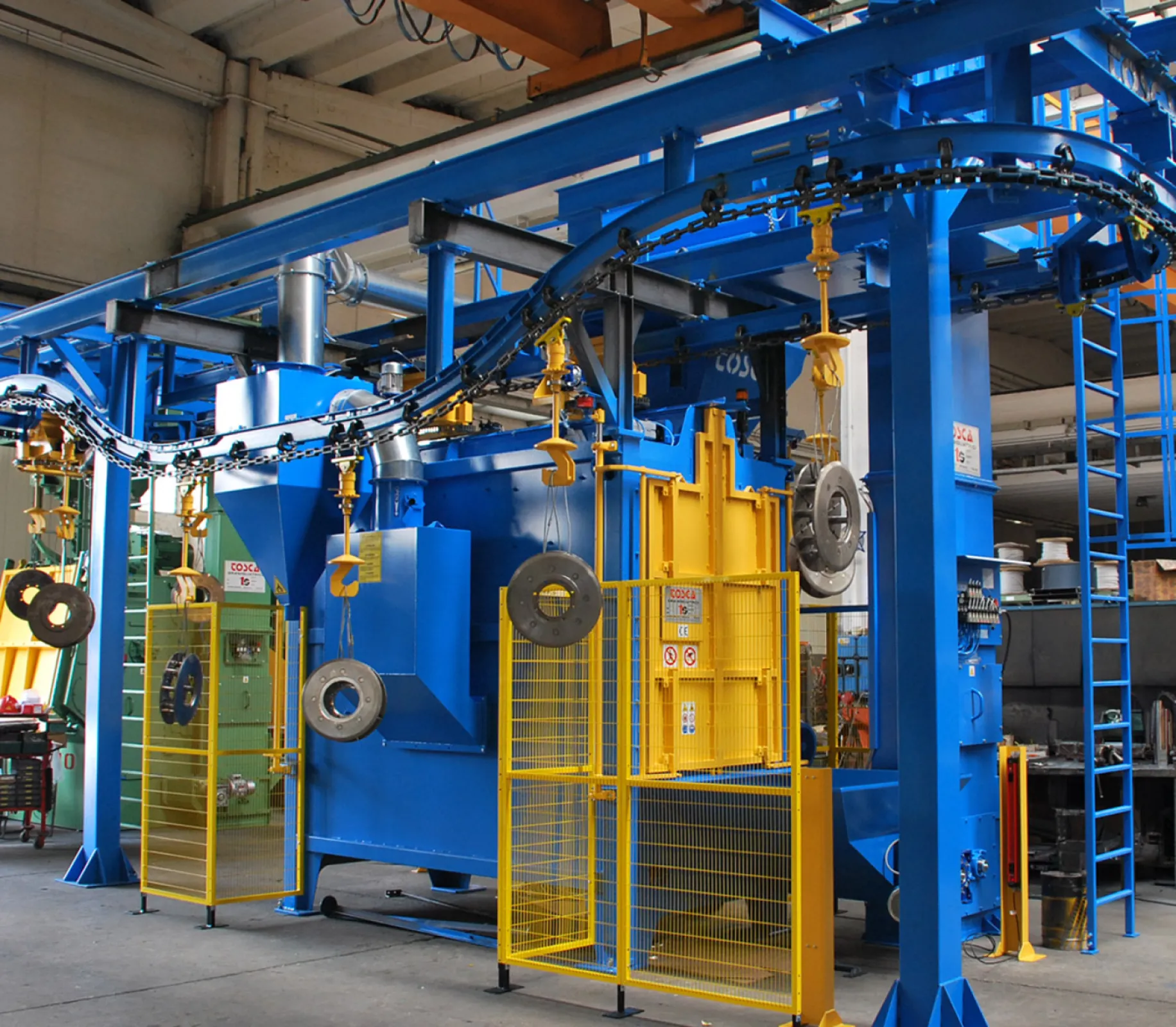 Monorail Continuous hook shot blasting machines
