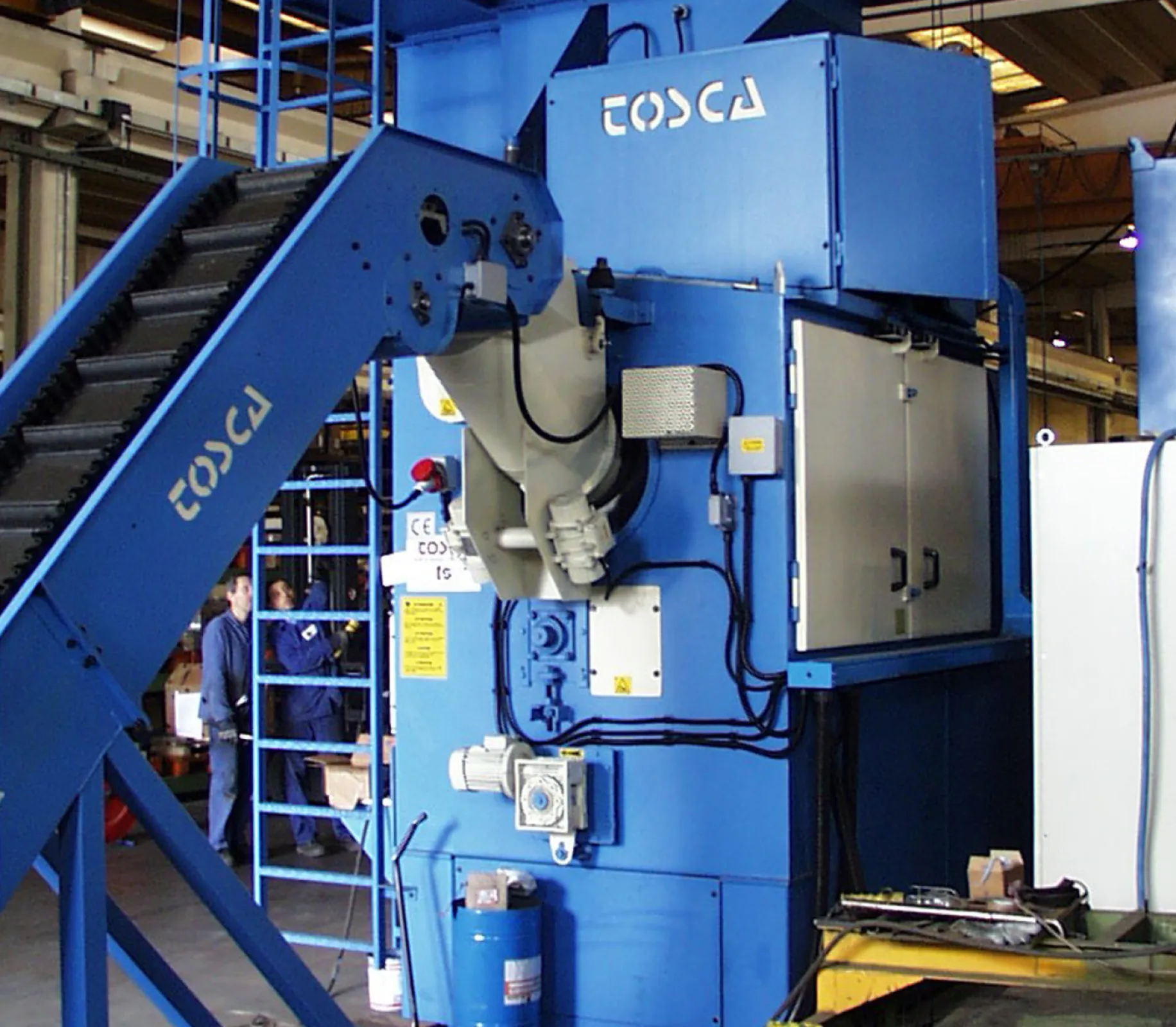 Continuos drum shot blasting machines