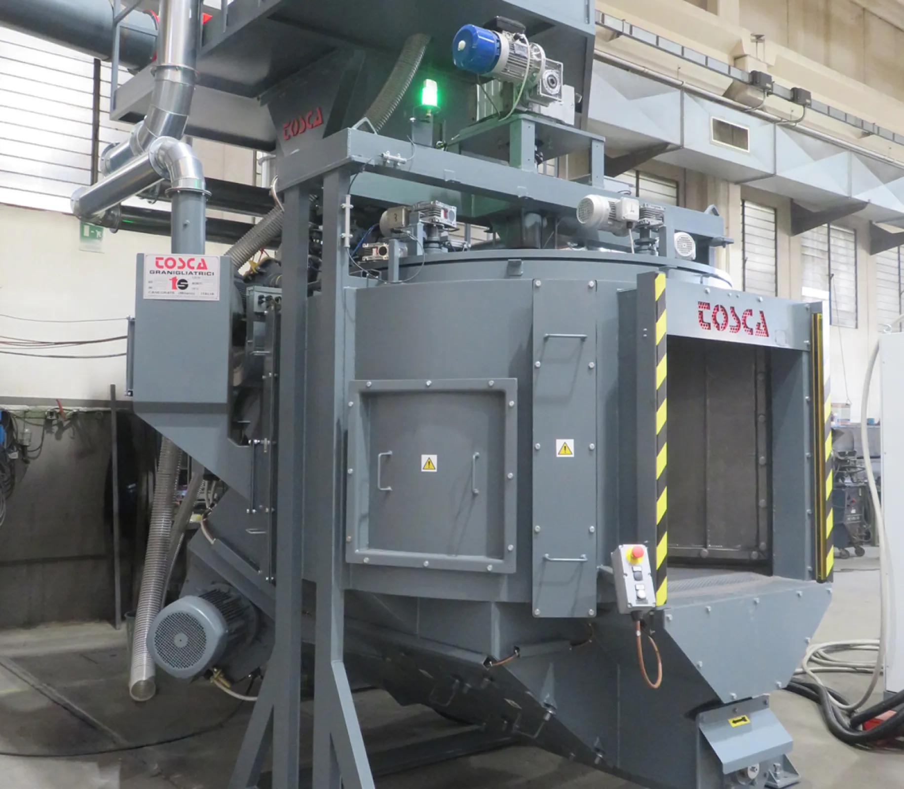 Satellite table shot blasting machines