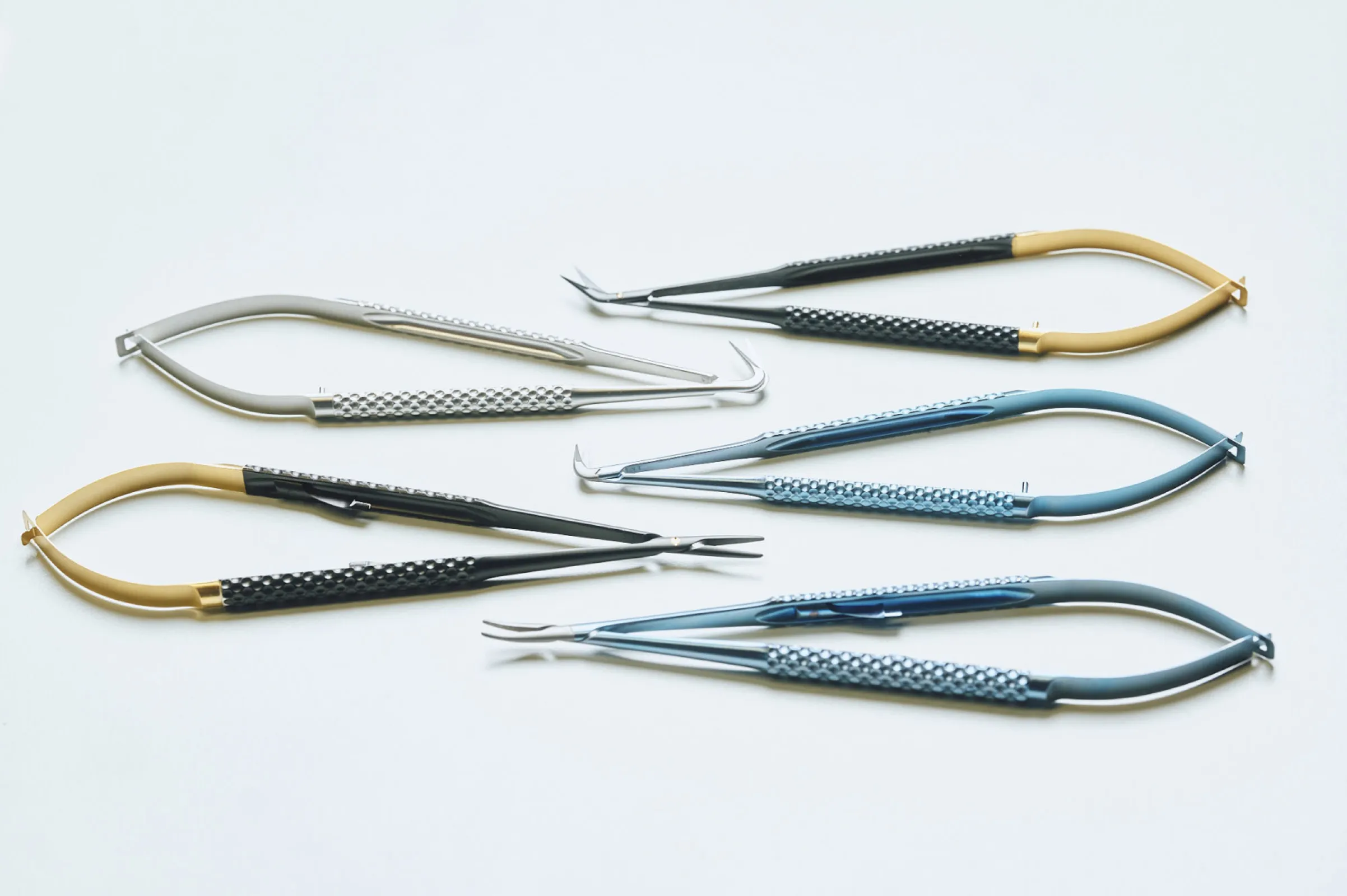 diverse micro surgical instruments with special handle called TOLEDO, Titan and stainless steel