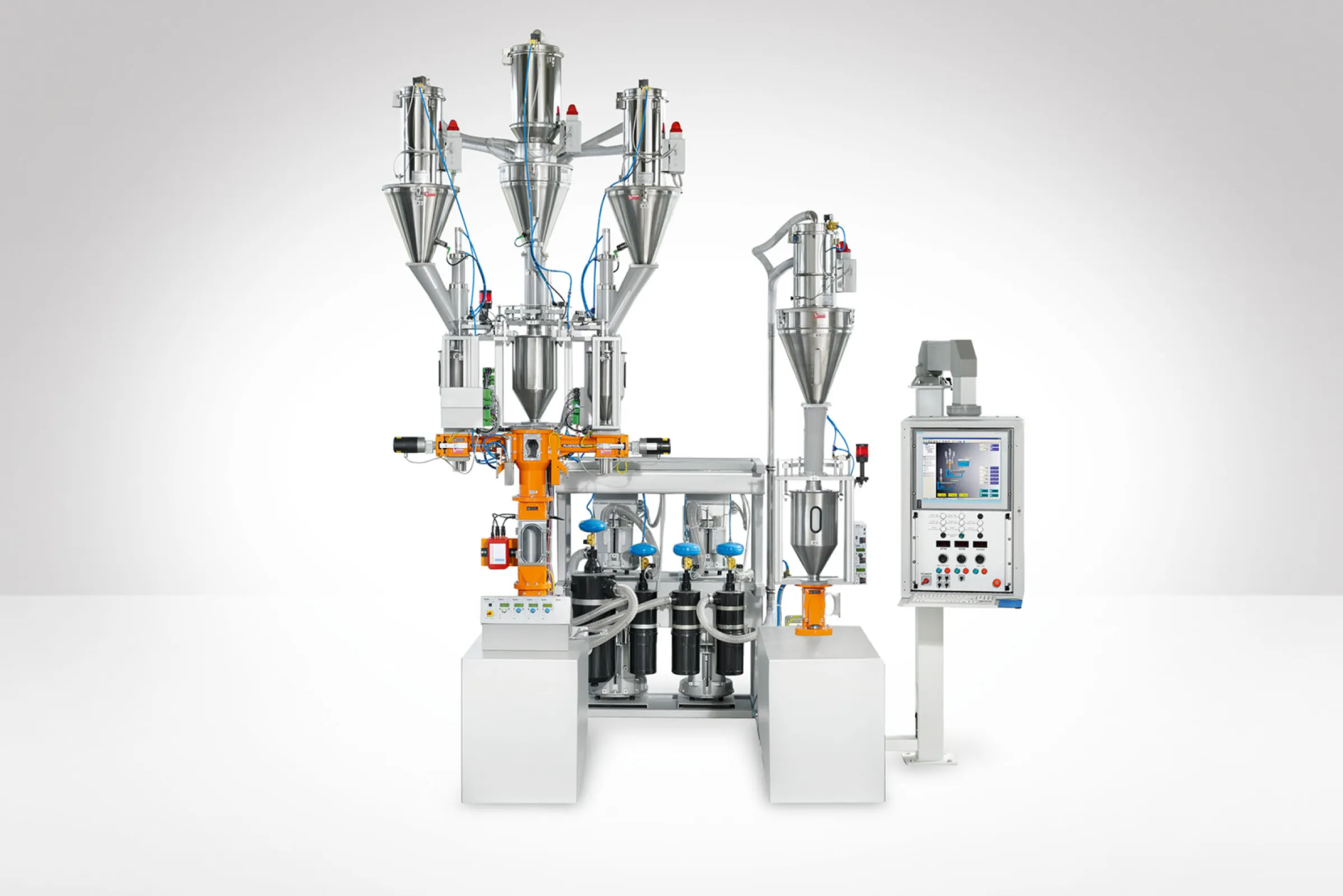 PLASTICOLOR System (Mixing station, Throughput measurement system, Material handling, Control management system)