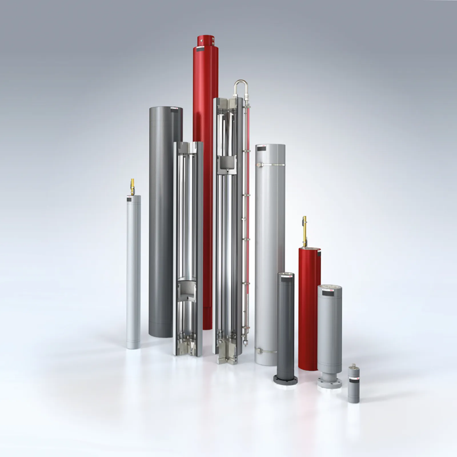 Roth piston accumulators and piston position monitoring