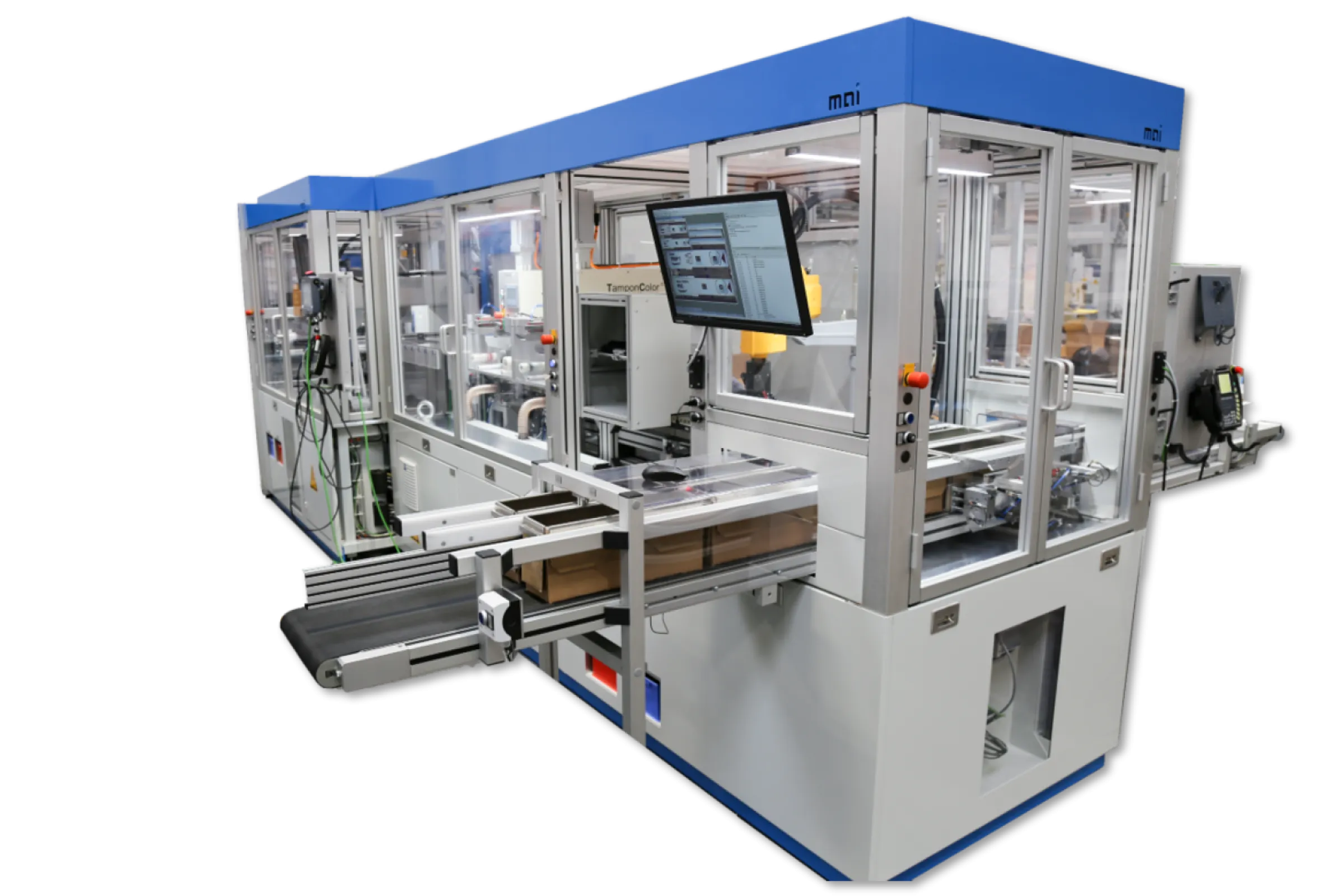 Production cell for medical blood test stripes
