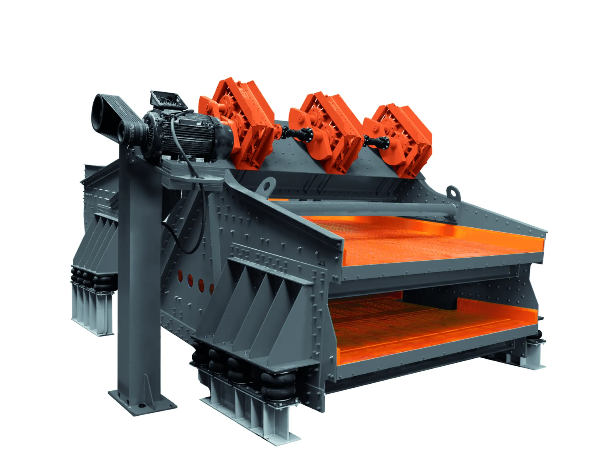 Linear motion screening machine
