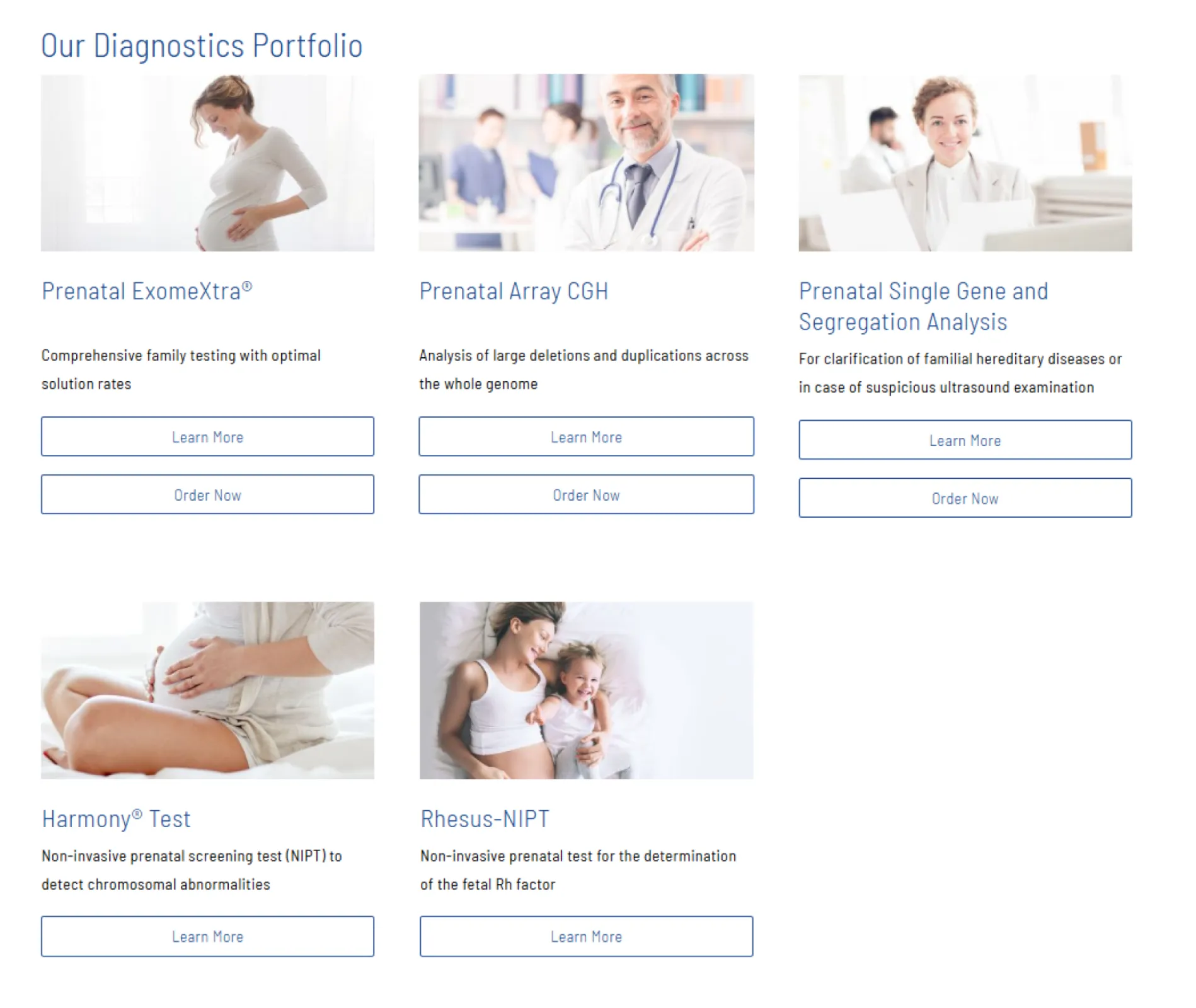 Our accredited diagnostics portfolio for prenatal cases.