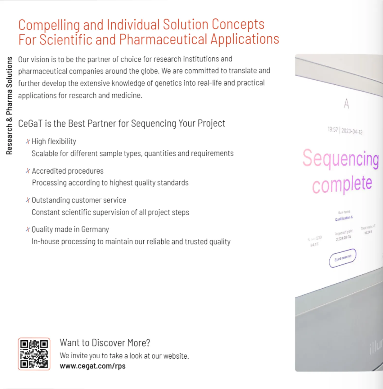 Consultation for your research project and sequencing services tailored to diverse research questions.