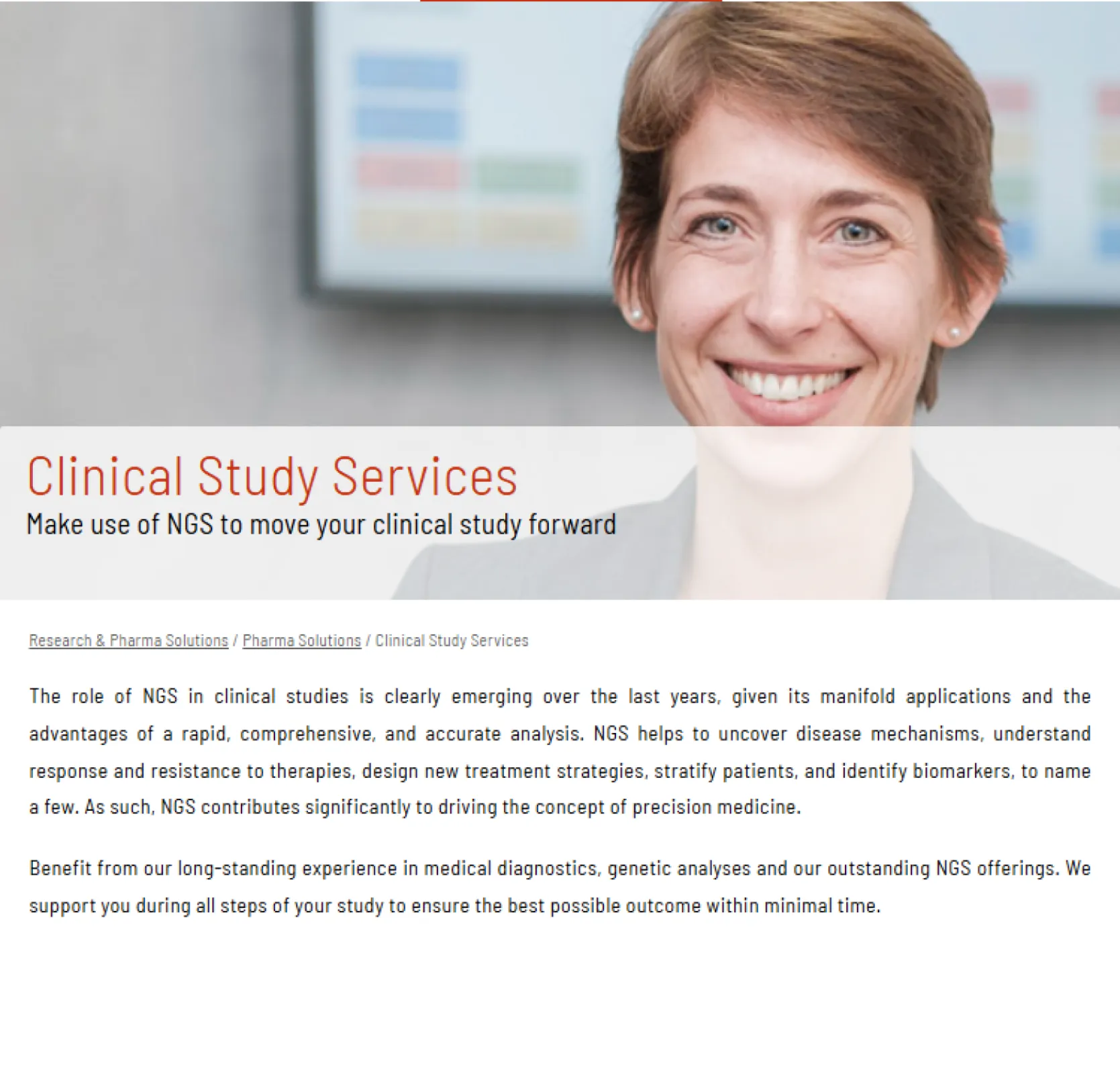 Our Clinical Study Services provide NGS support from study planning to results. Our Clinical Study Services provide NGS support from study planning to results.