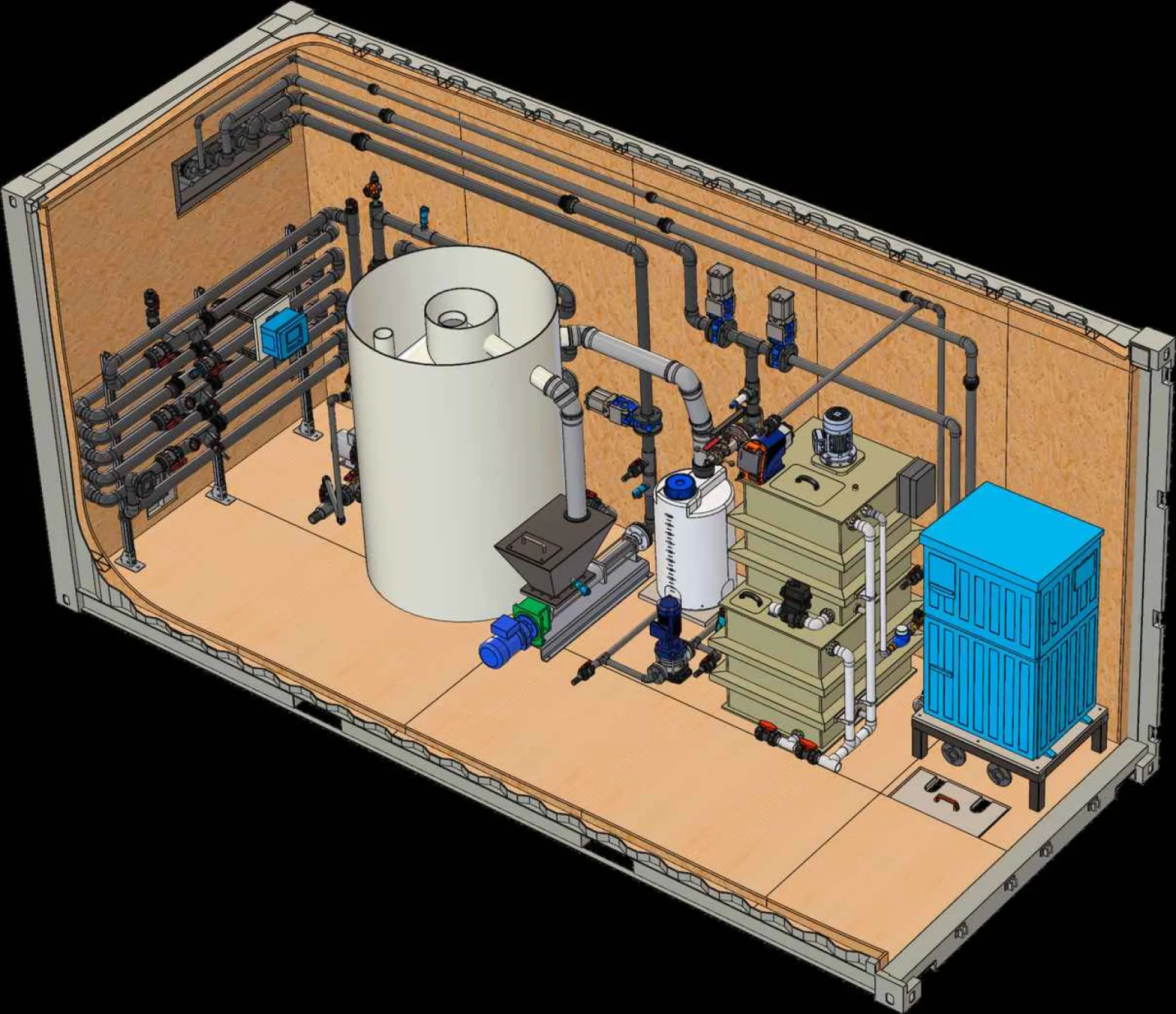 One DAF reactor in a container