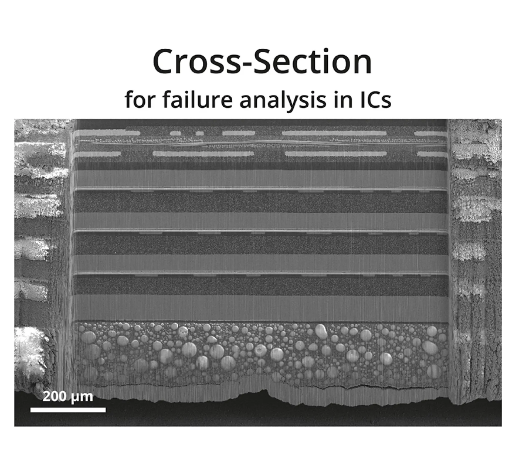 With the microPREP® L, cross-sections for failure analysis of integrated circuits can be prepared within minutes.