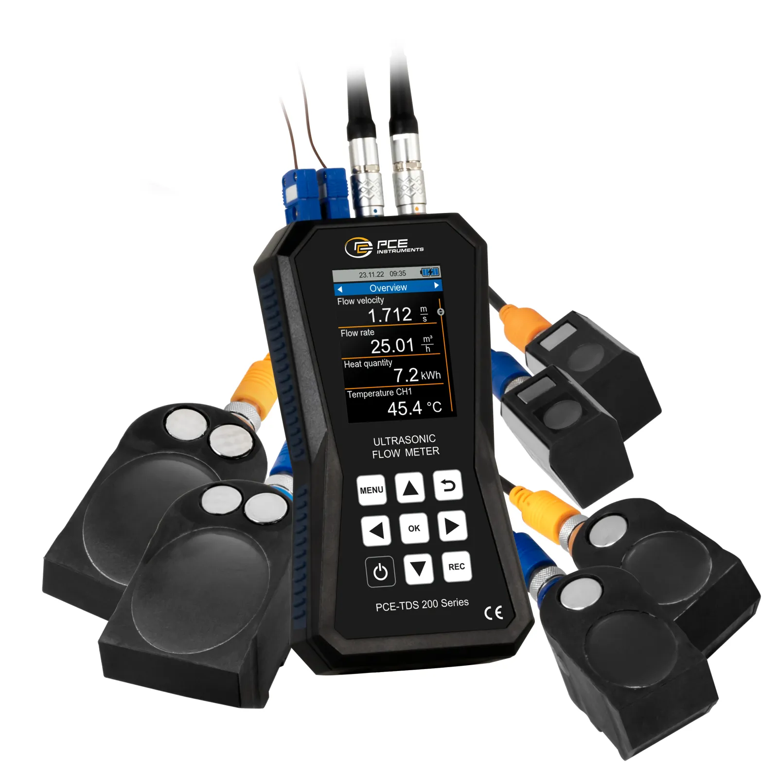 PCE-TDS 200 Portable Ultrasonic Liquid Flow Meter with Btu