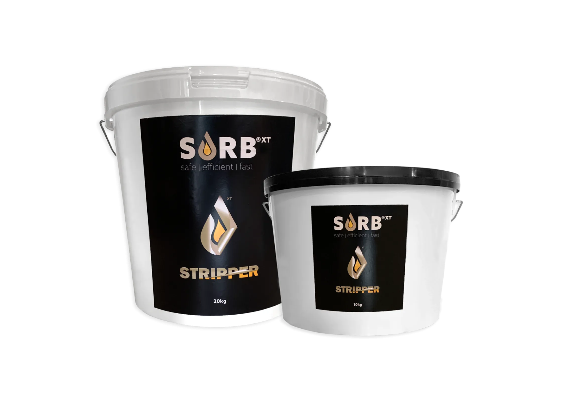 SORB®XT Stripper biological stripper for difficult substances, e.g. paints, varnishes up to 3 cm thick, resins, adhesives, even asbestos, etc., WITHOUT generating dust and covering up to several hundred square metres per day