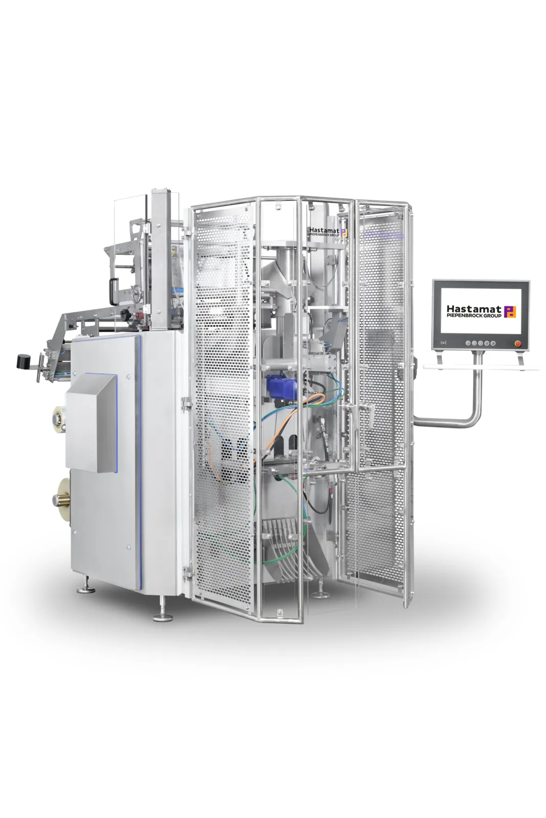 Vertical form, fill and seal machine RM-270. It can form, fill, and seal up to 250 bags per minute in a variety of shapes and materials. Various add-on units can be flexibly combined. The design enables short changeover, cleaning times and format changes.