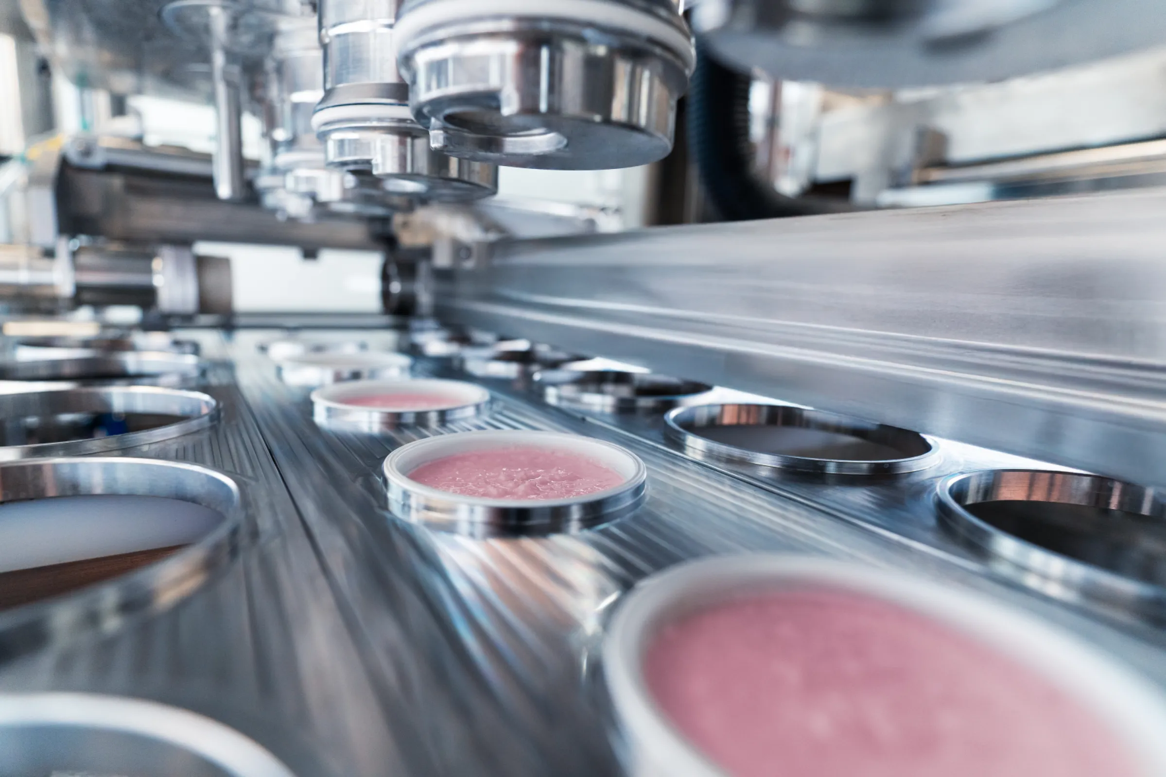 Ampack's cup and bottle filling machines are designed for liquid and highly viscous dairy and plant-based food products.