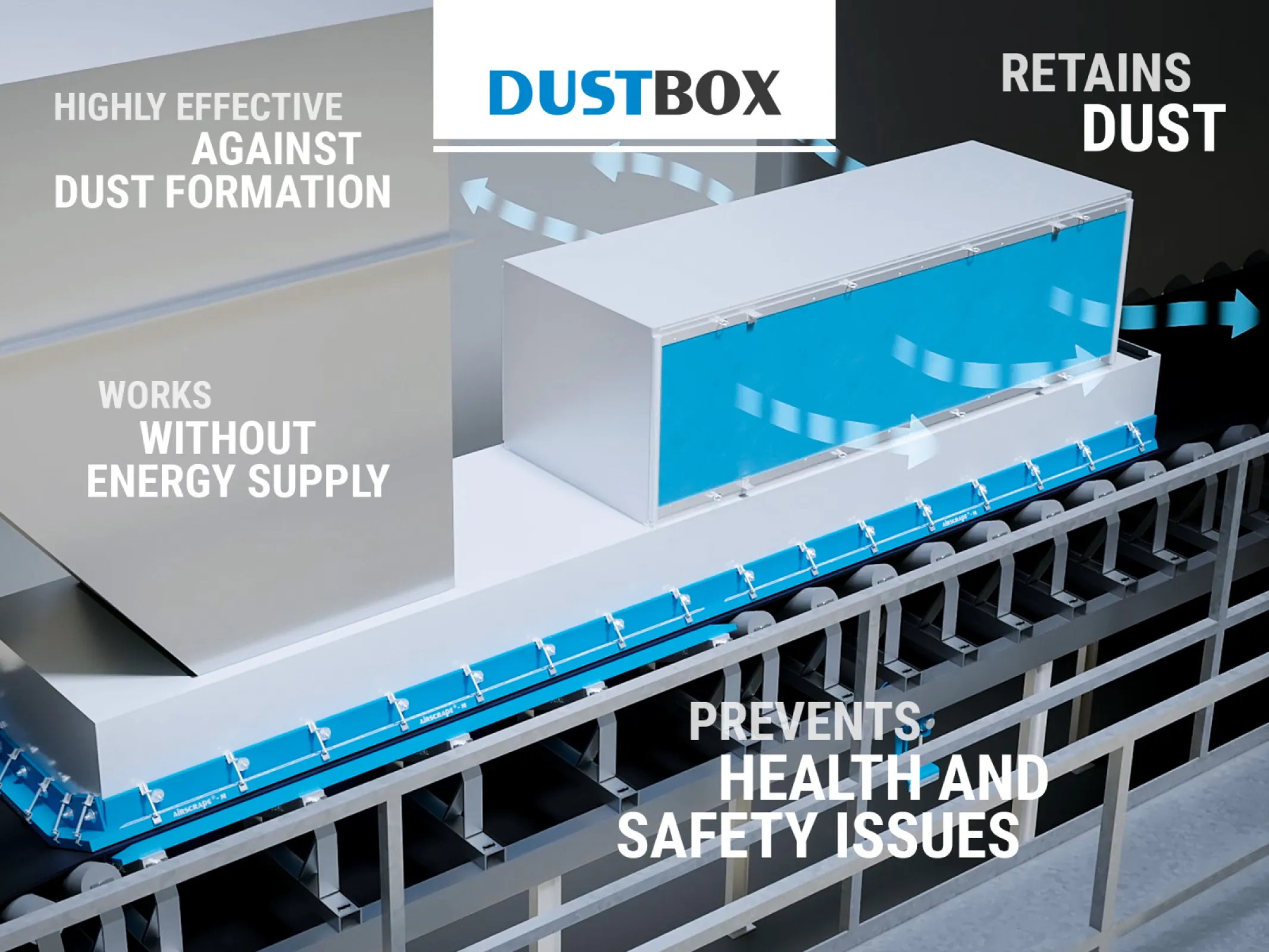 With the DustScrape there is no chance for dust. The system works passively without any energy supply and is completely maintenance-free.