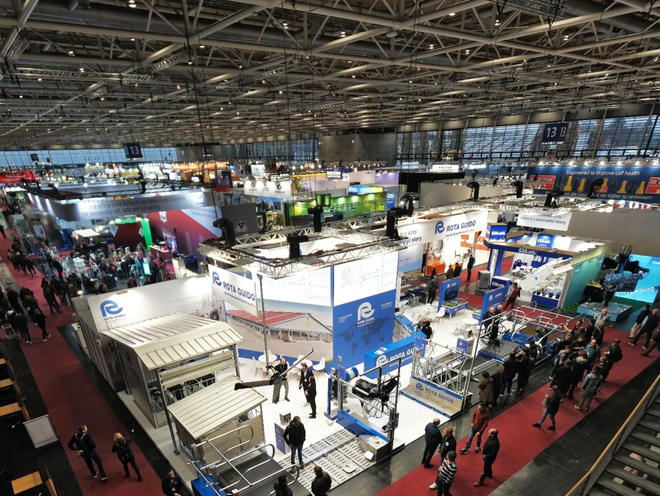Hall view dedicated to dairy + cattle equipment at the EuroTier show