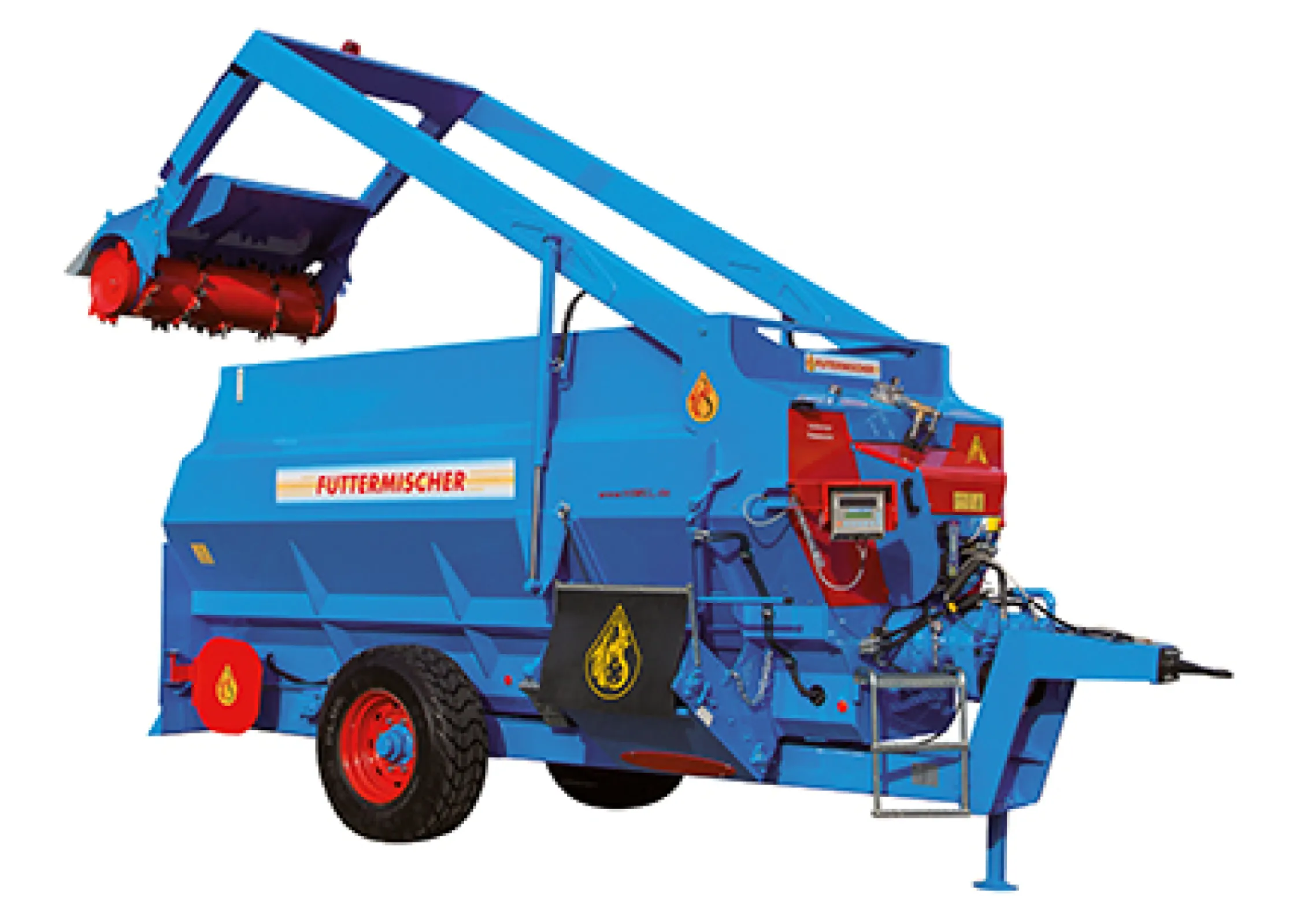 HIMEL feed mixer with horisontal augers and cutter