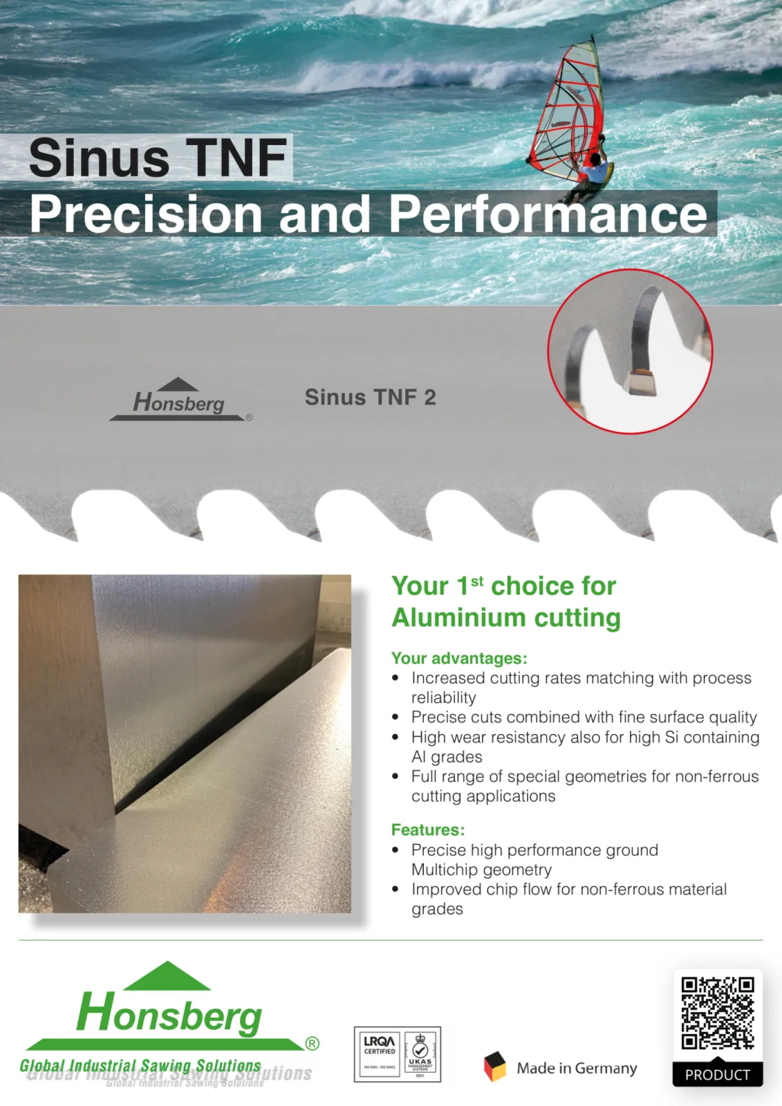 Honsberg Sinus TNF - Professional Aluminium cutting without compromise